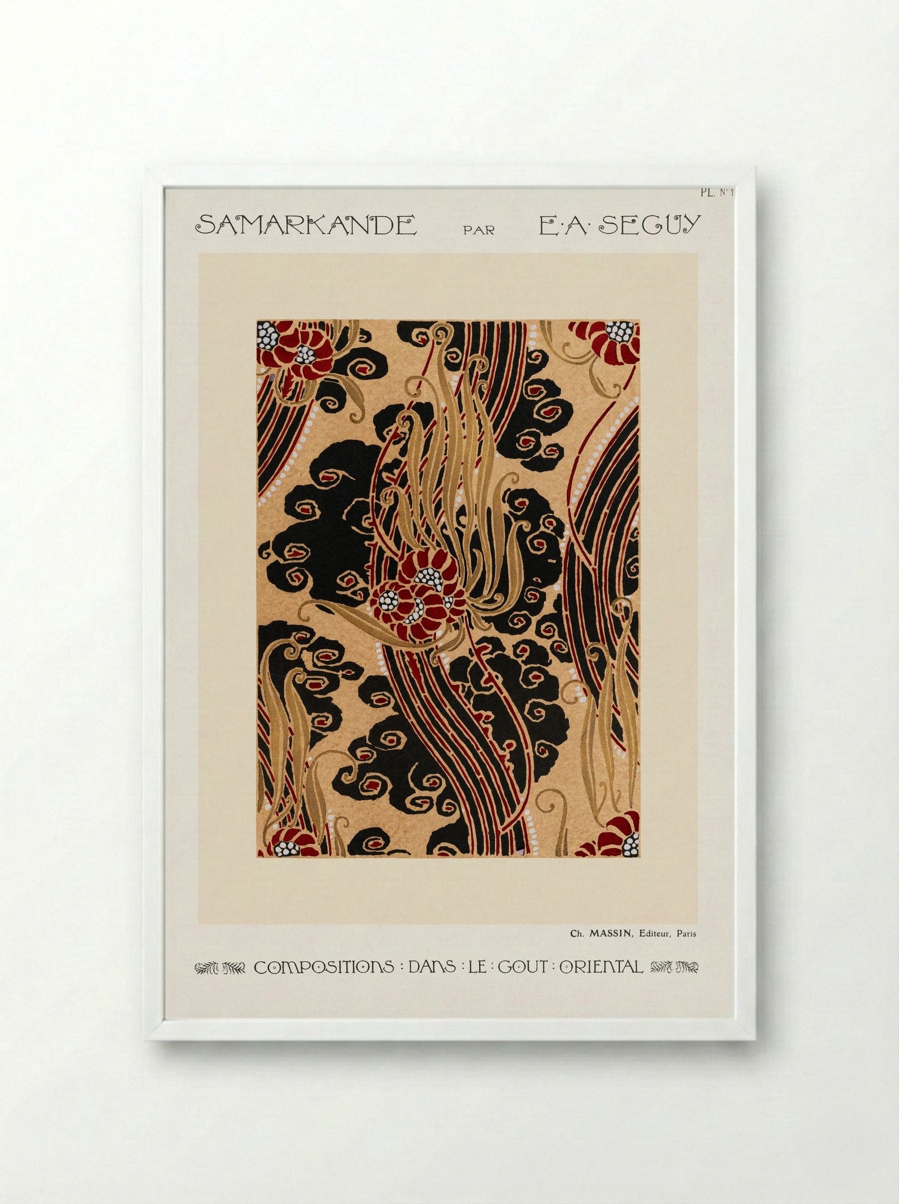 Samarkande, Plate 14 (Composition dans le Goût Oriental) - Émile-Allain Séguy - Framed Print White