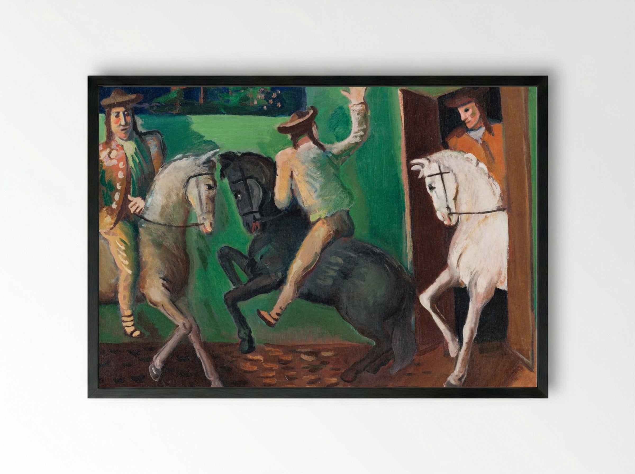 Riders on Horses - Cyprián Majerník - Framed Print Black