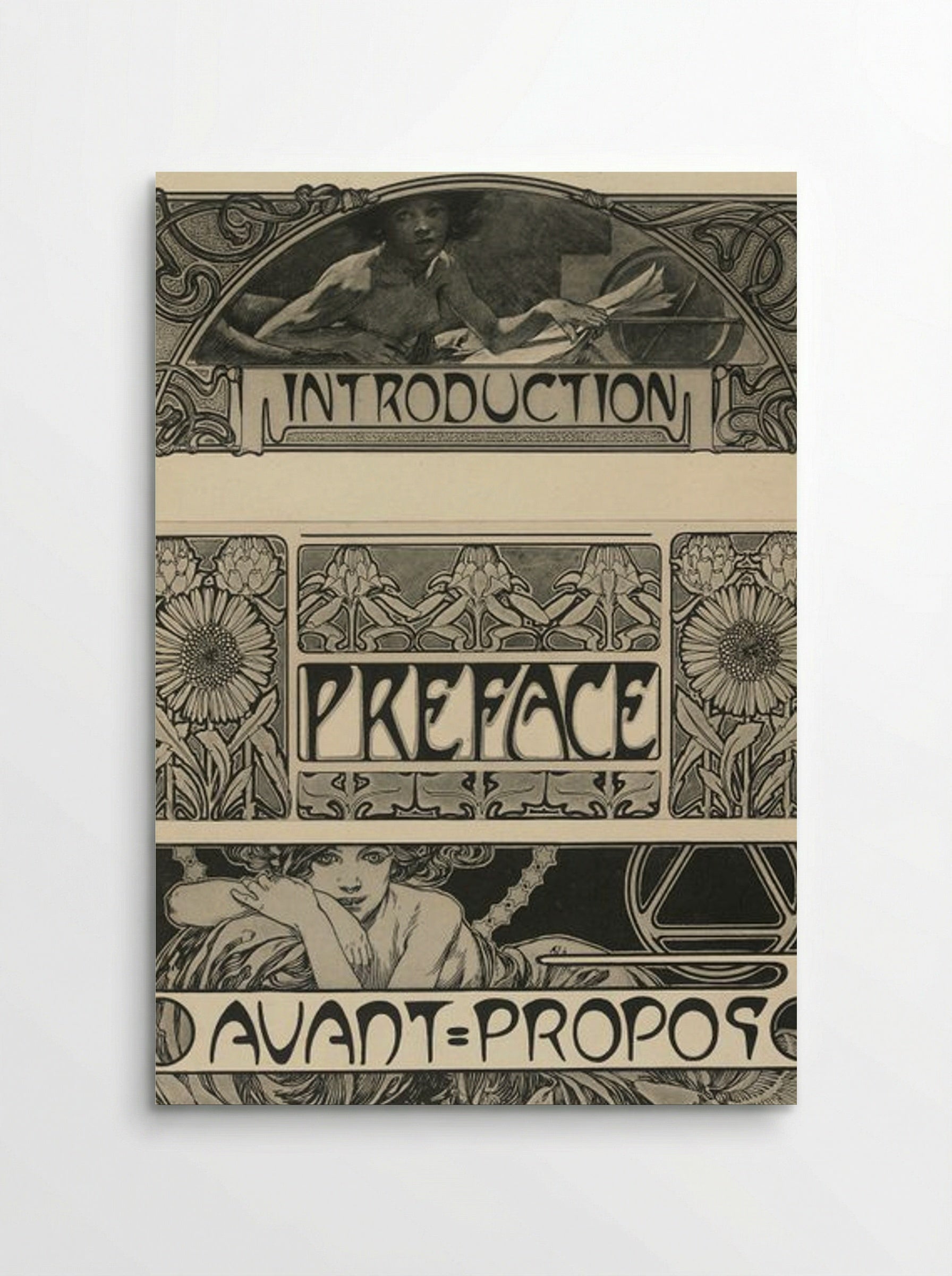 Page Design with Female Figures and Floral Motifs - Alphonse Mucha - Poster