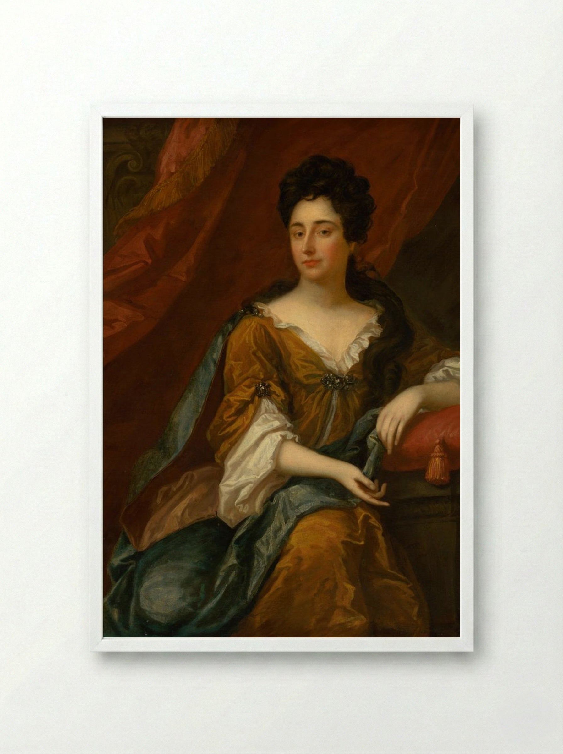 Portrait of a Seated Lady - Thomas Gainsborough - Framed Print White