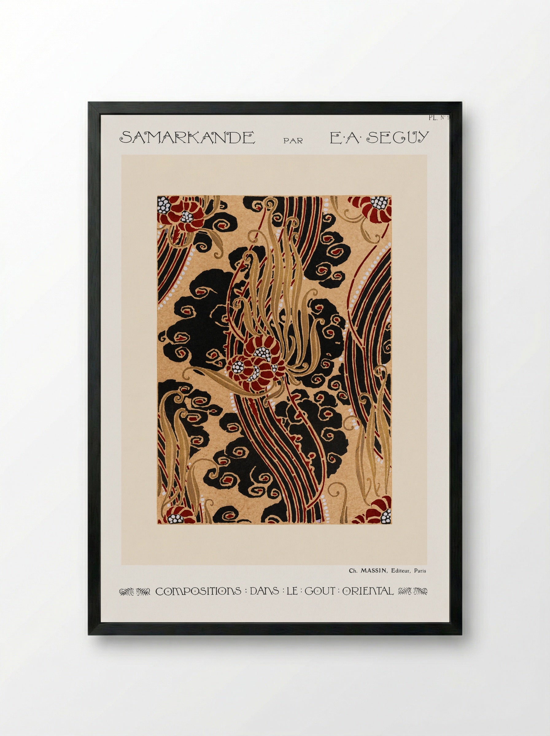 Samarkande (Plate 14, Compositions in the Oriental Style) - Émile-Allain Séguy - Framed Print Black