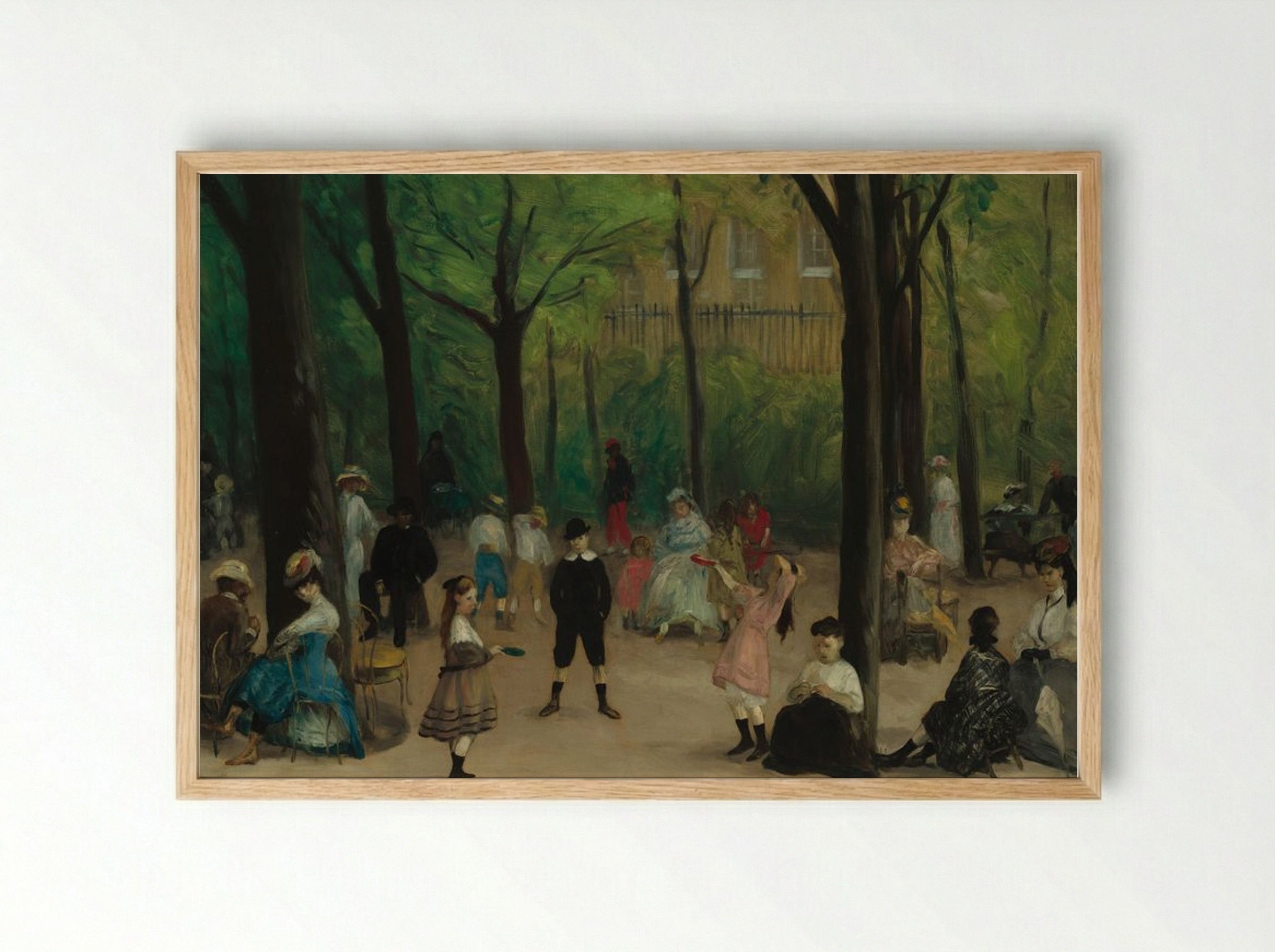 Luxembourg Gardens - William James Glackens - Framed Print Wood