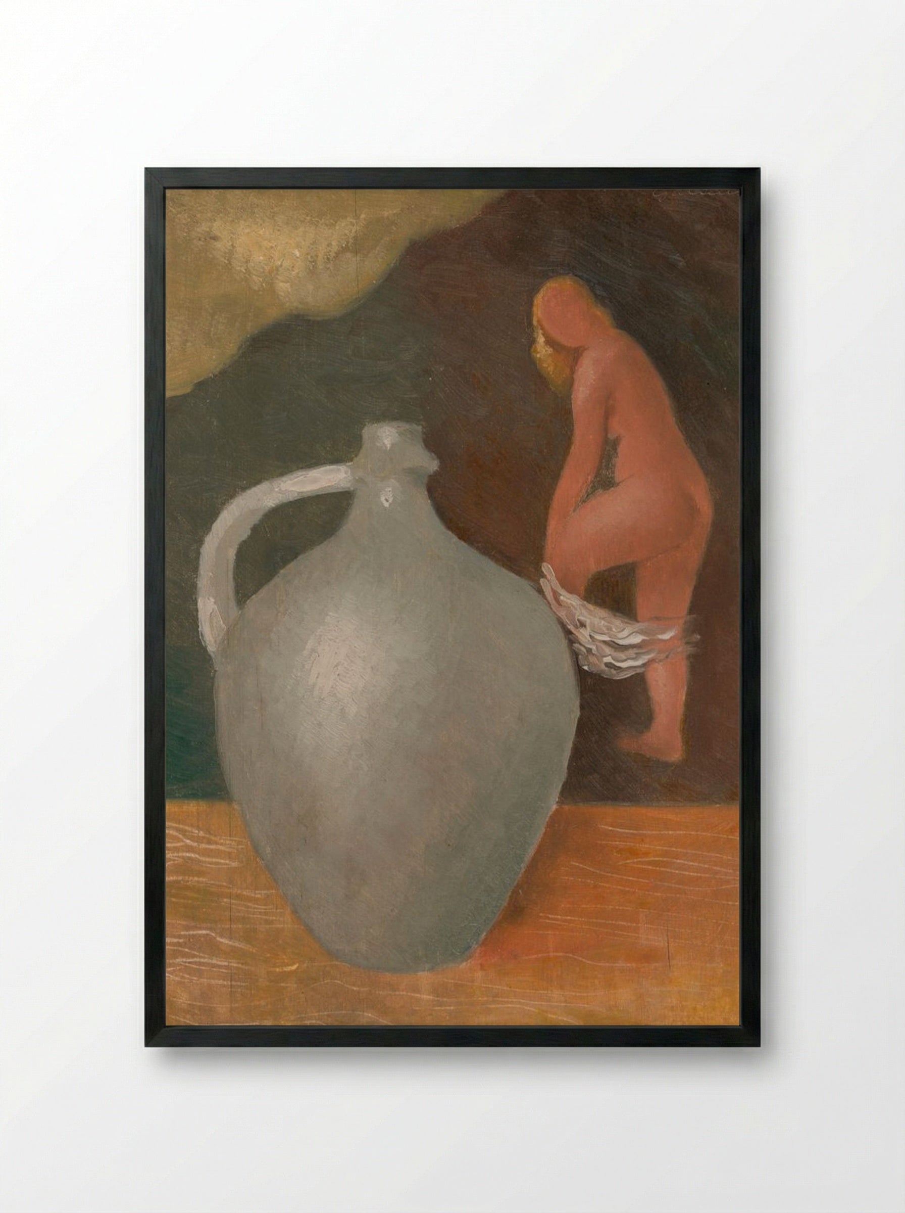 Woman with Jar - Mikuláš Galanda - Framed Print Black