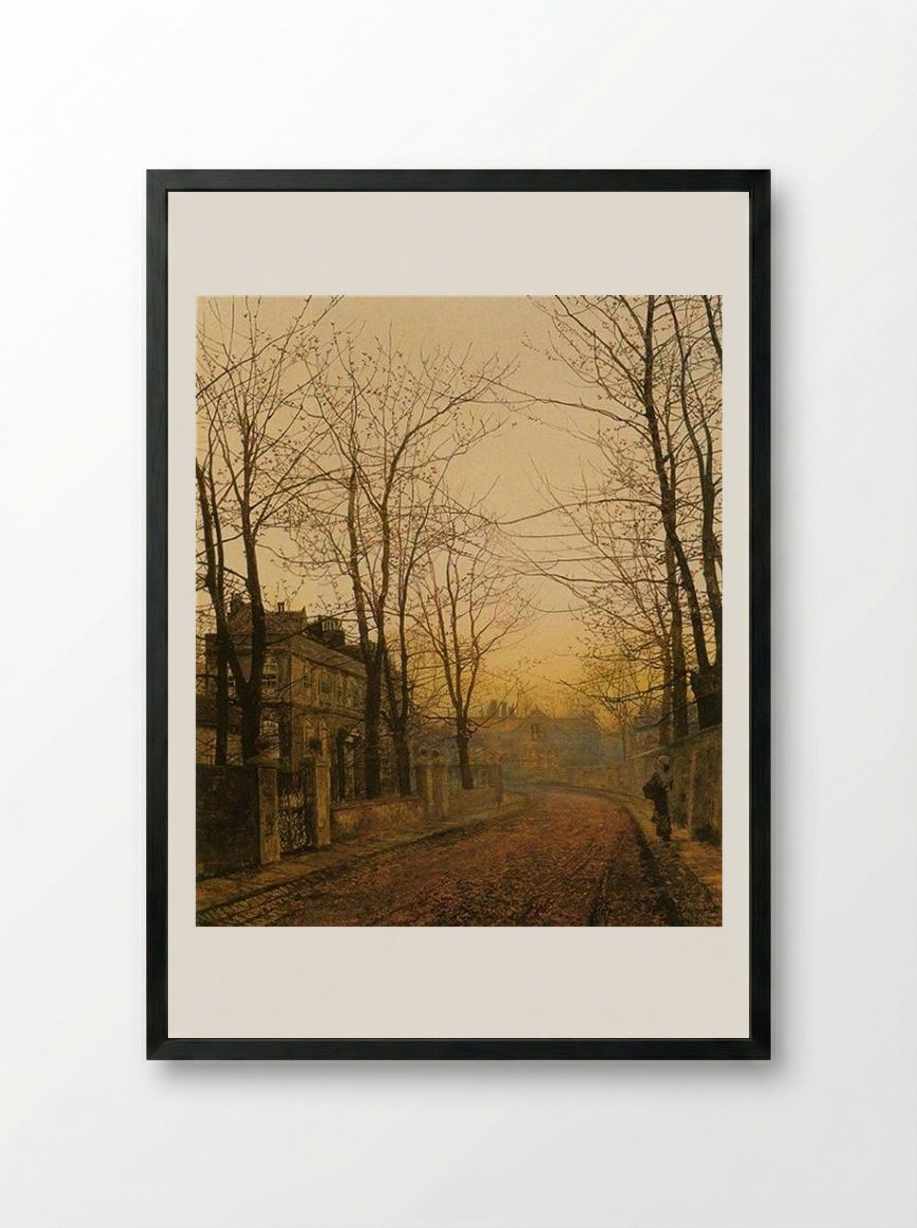 An Autumn Idyll - John Atkinson Grimshaw - Framed Print Black