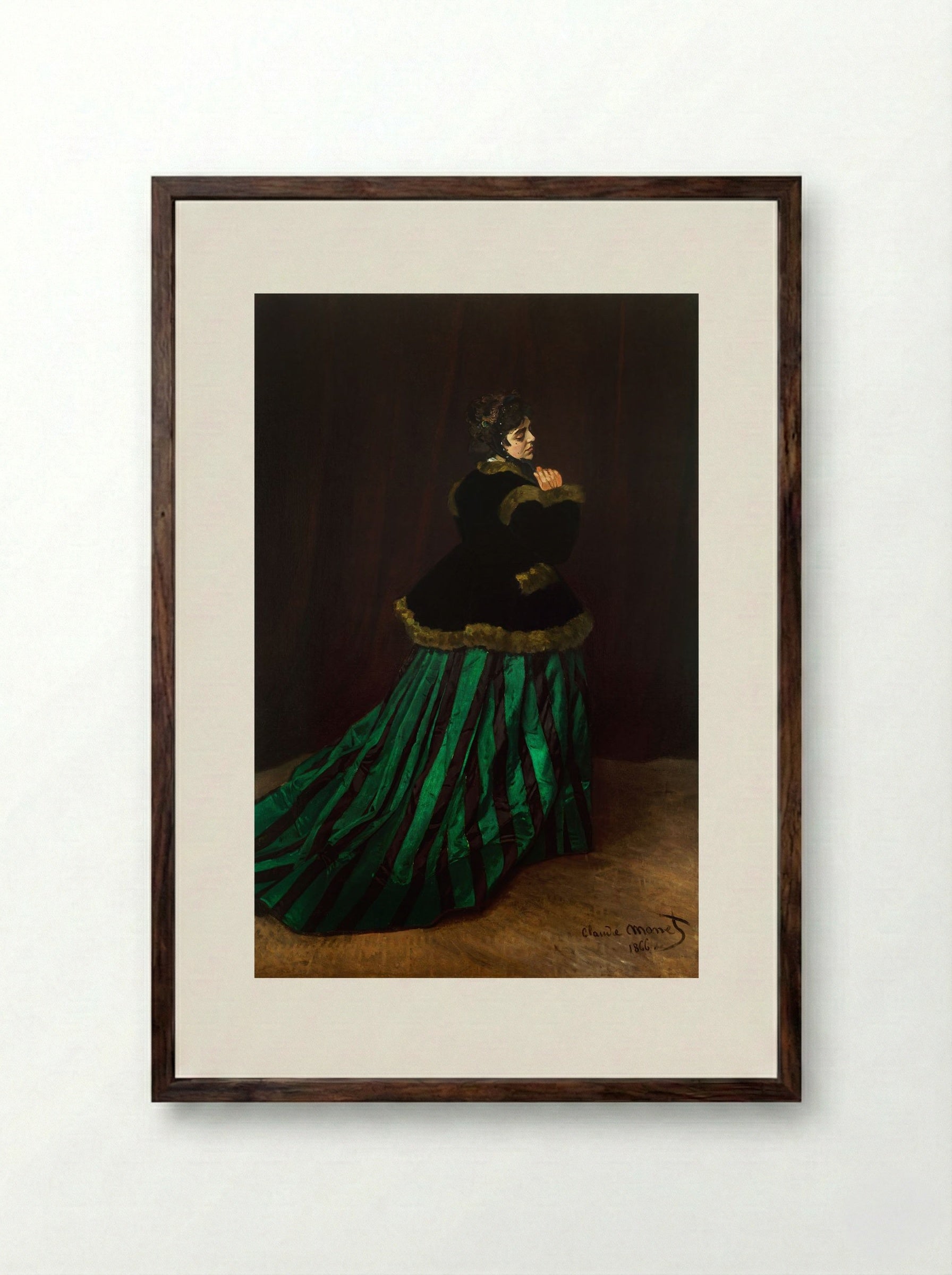 Camille - Claude Monet - Framed Print Dark Wood