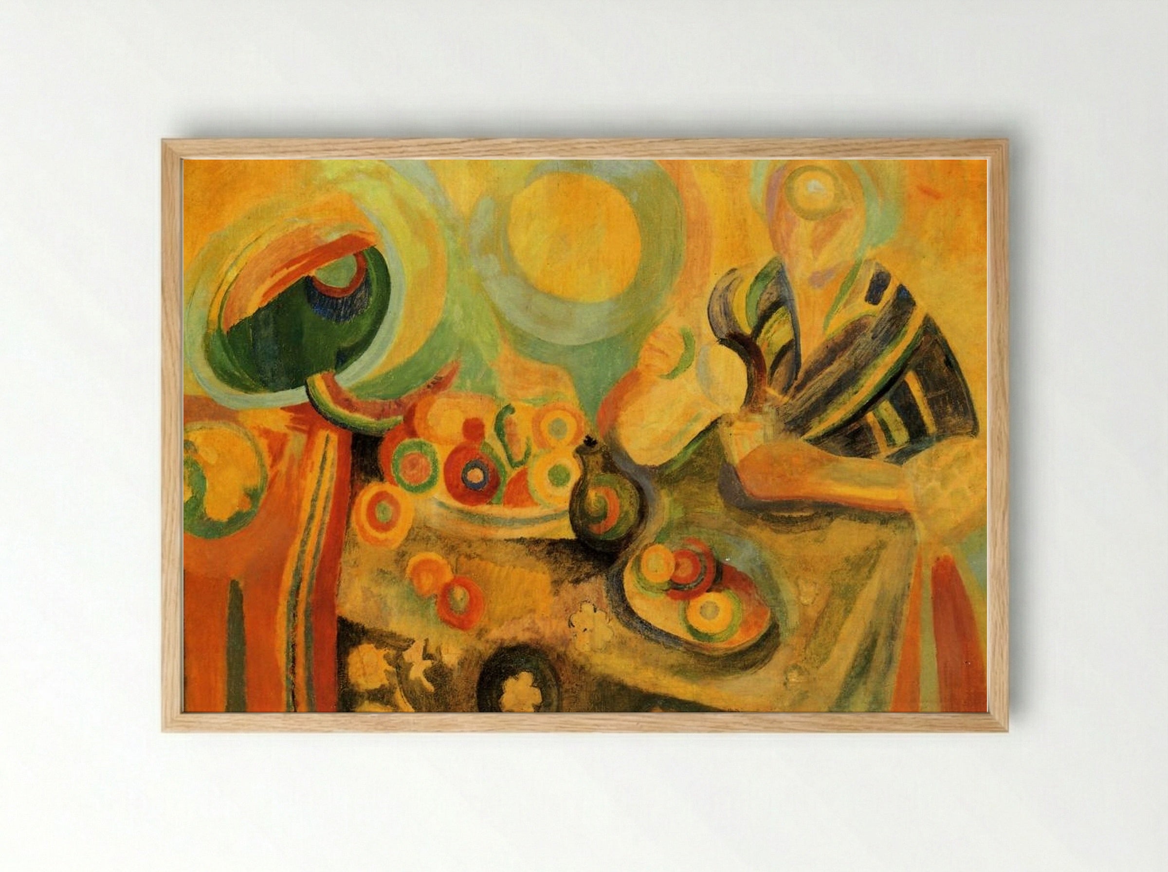 Still Life with Watermelon - Natalia Goncharova - Framed Print Wood