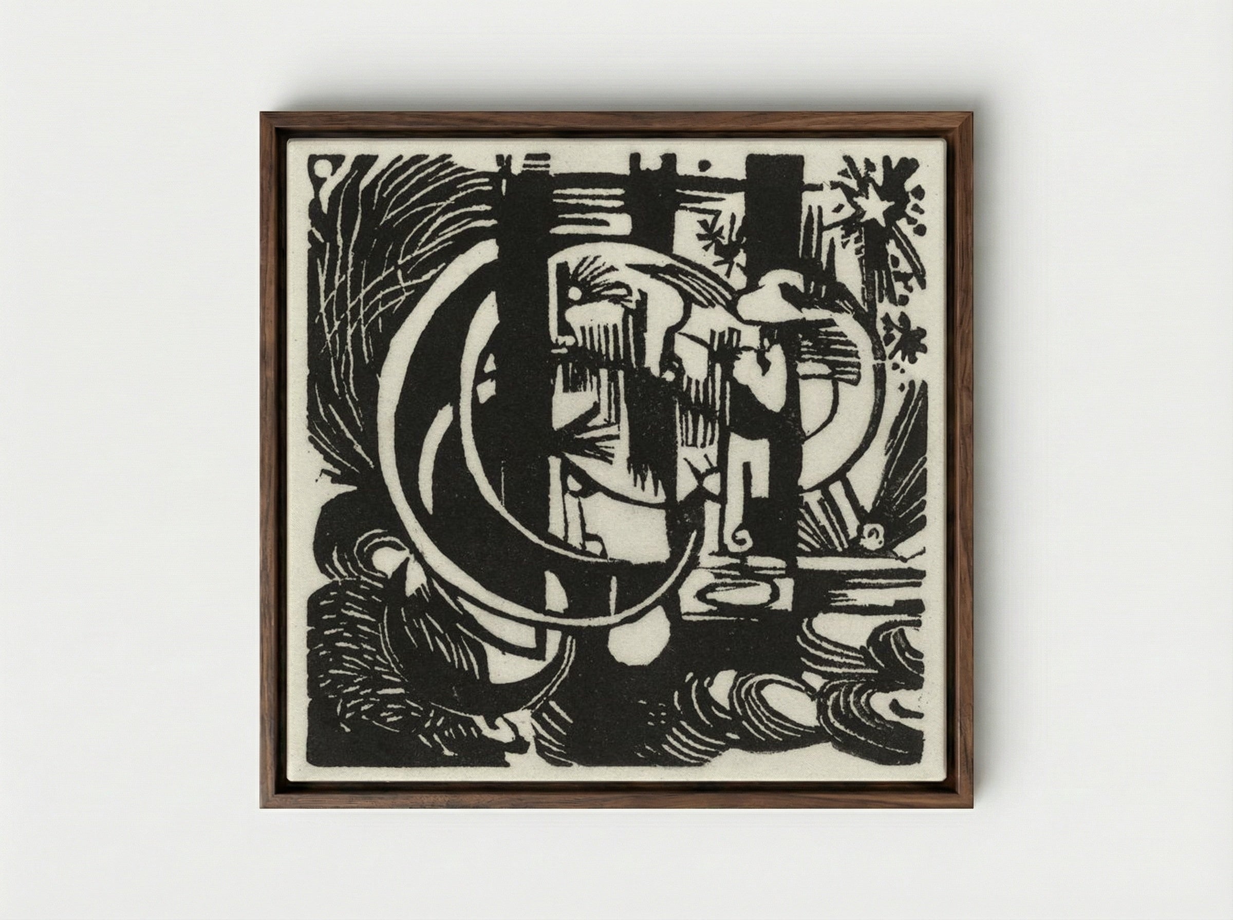 Lizards - Franz Marc - Framed Canvas Dark Wood