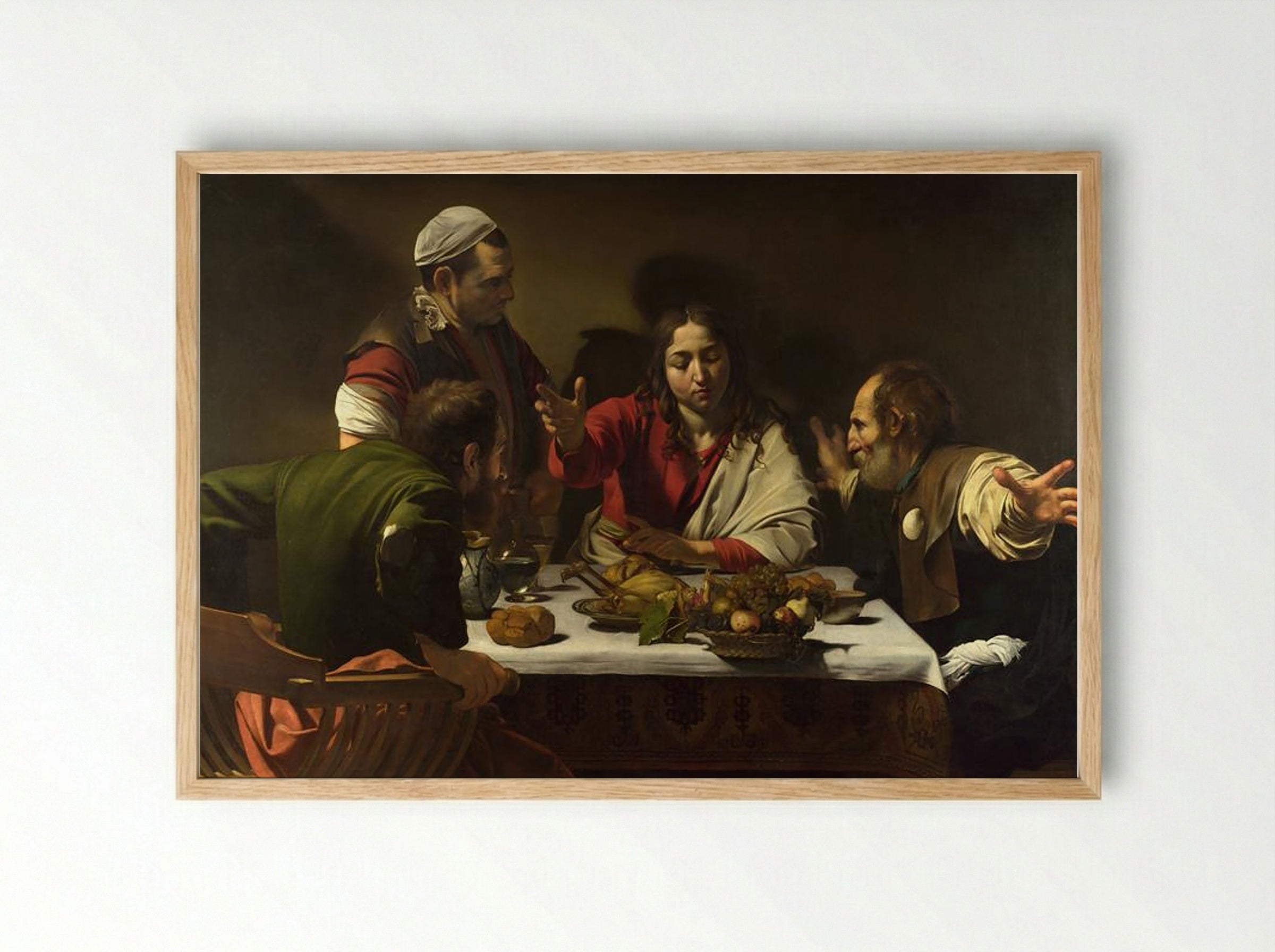 Supper at Emmaus - Caravaggio - Framed Print Wood