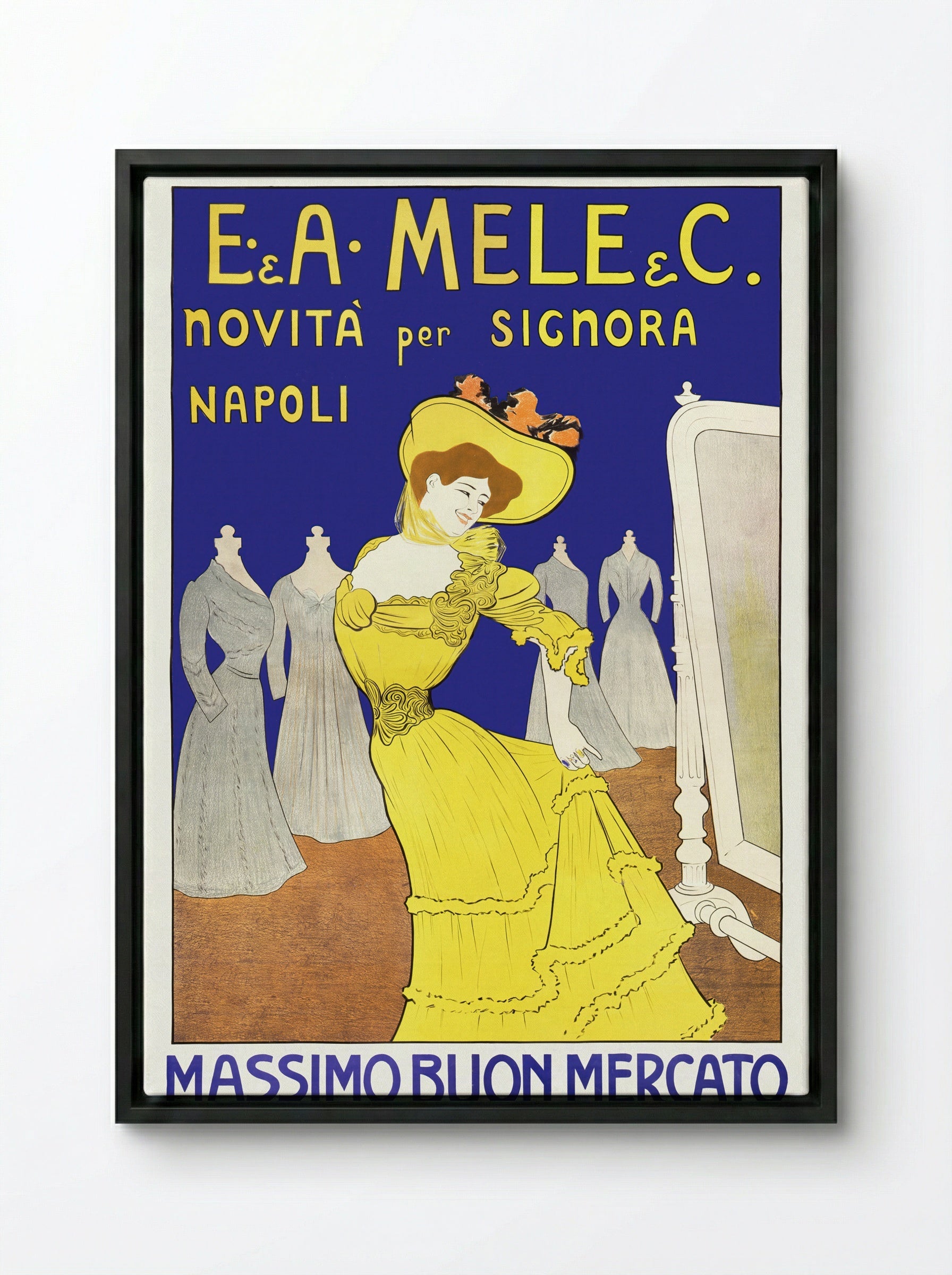 E. & A. Mele & C. - Novita per Signora - Leonetto Cappiello - Framed Canvas Black