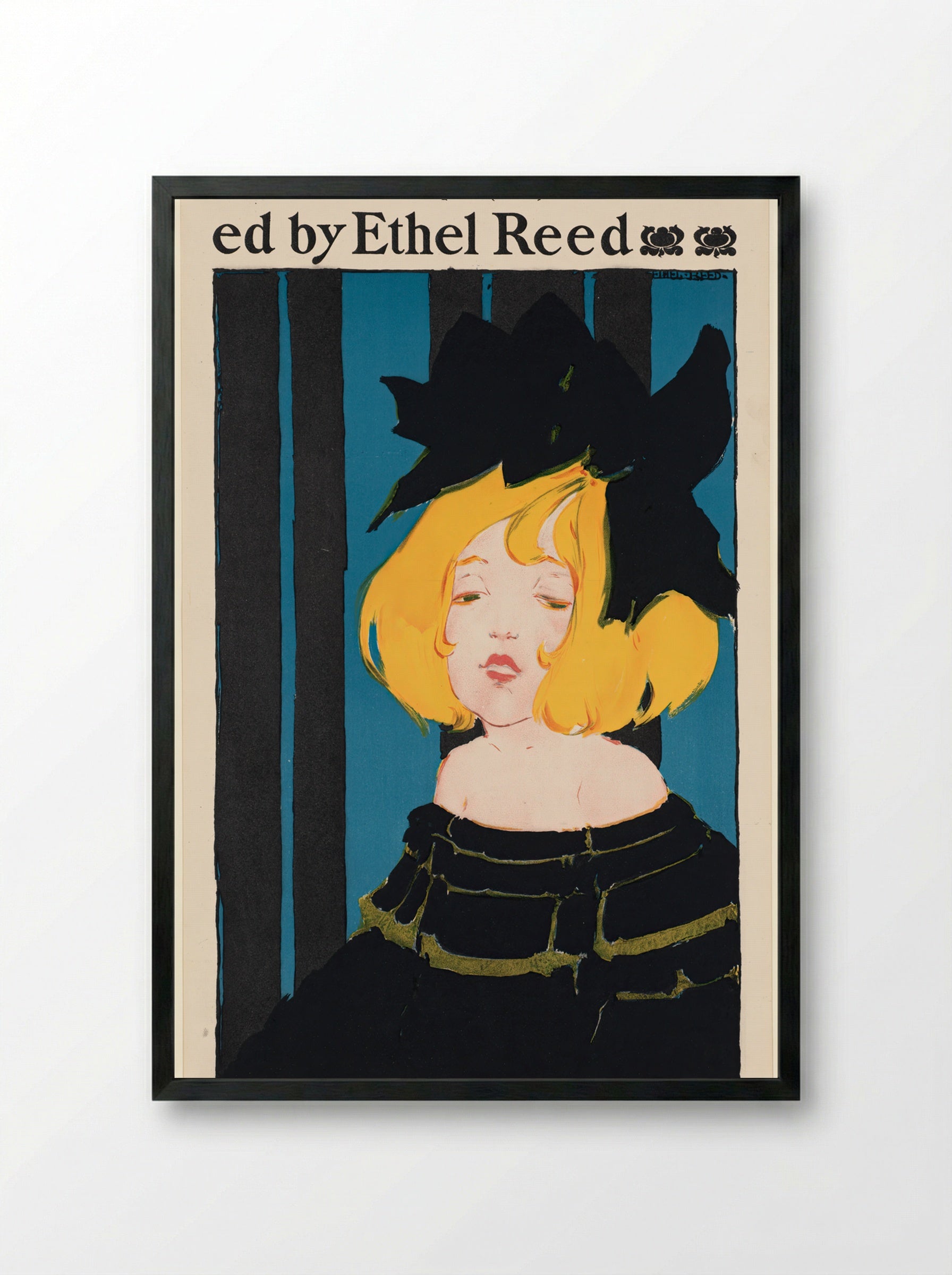 In Childhood's Country (Poster) - Ethel Reed - Framed Print Black