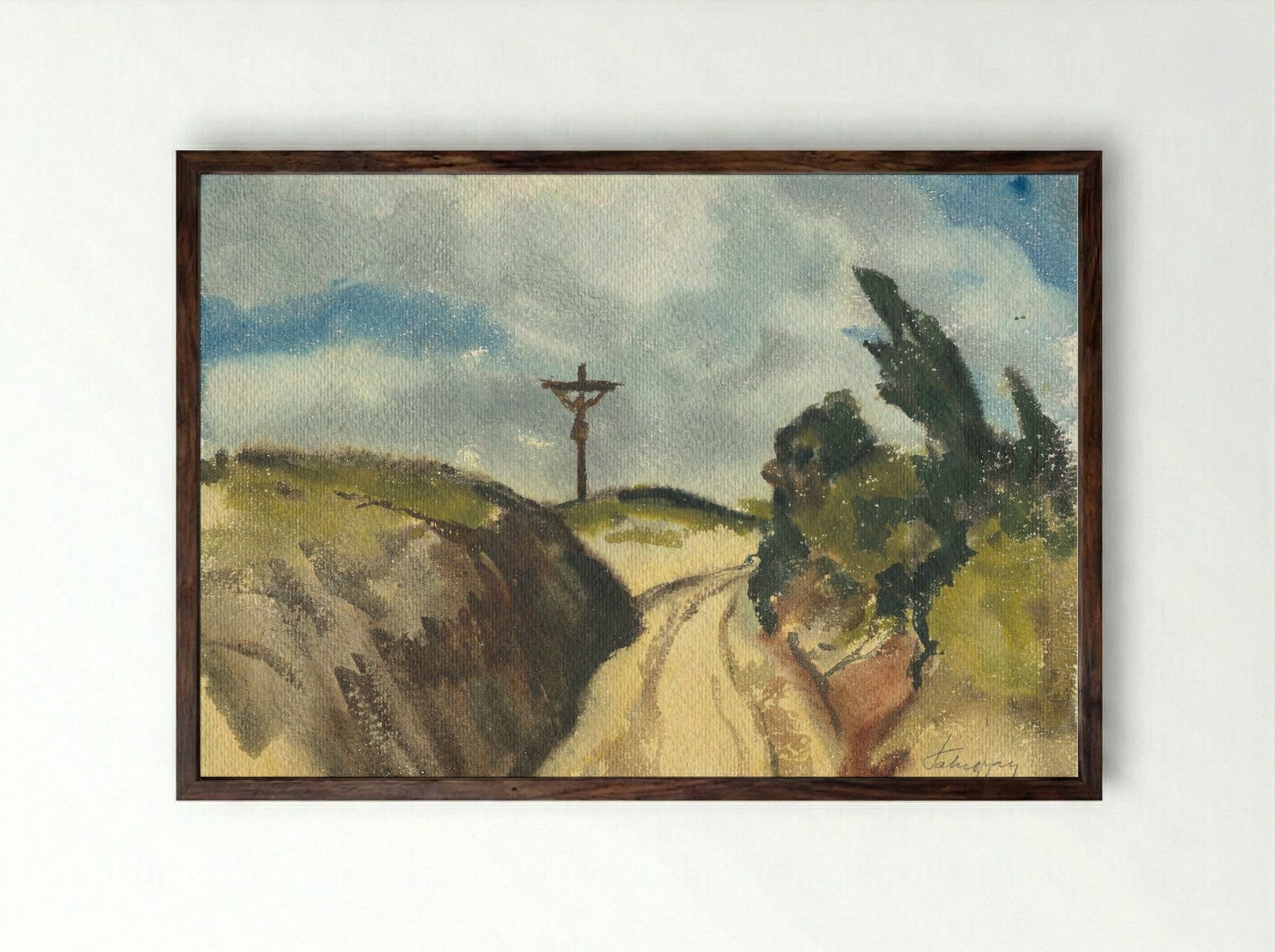 Deep Road - Zolo Palugyay - Framed Print Dark Wood