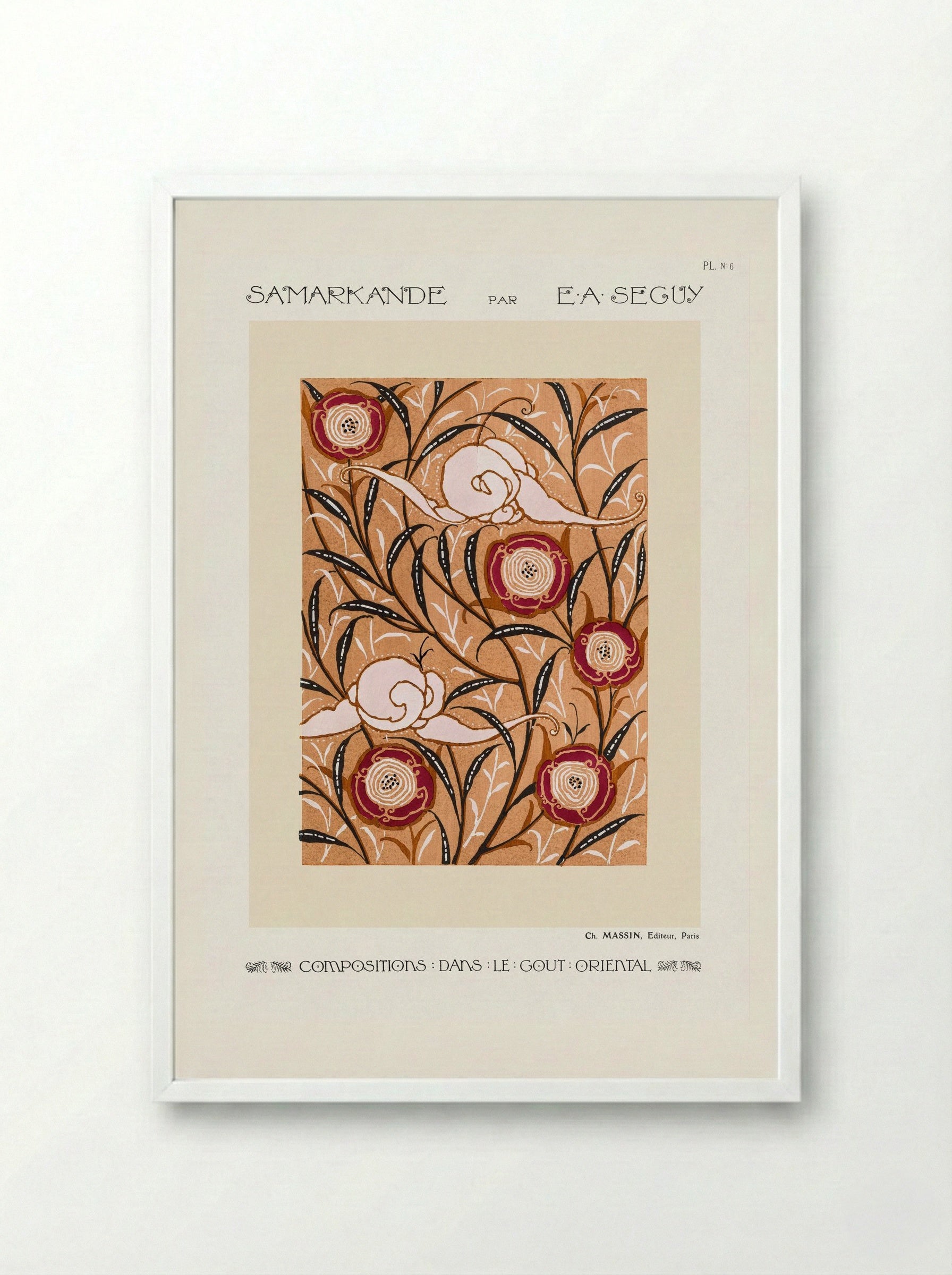 Samarkande (Plate 6, Compositions in the Oriental Style) - Émile-Allain Séguy - Framed Print White