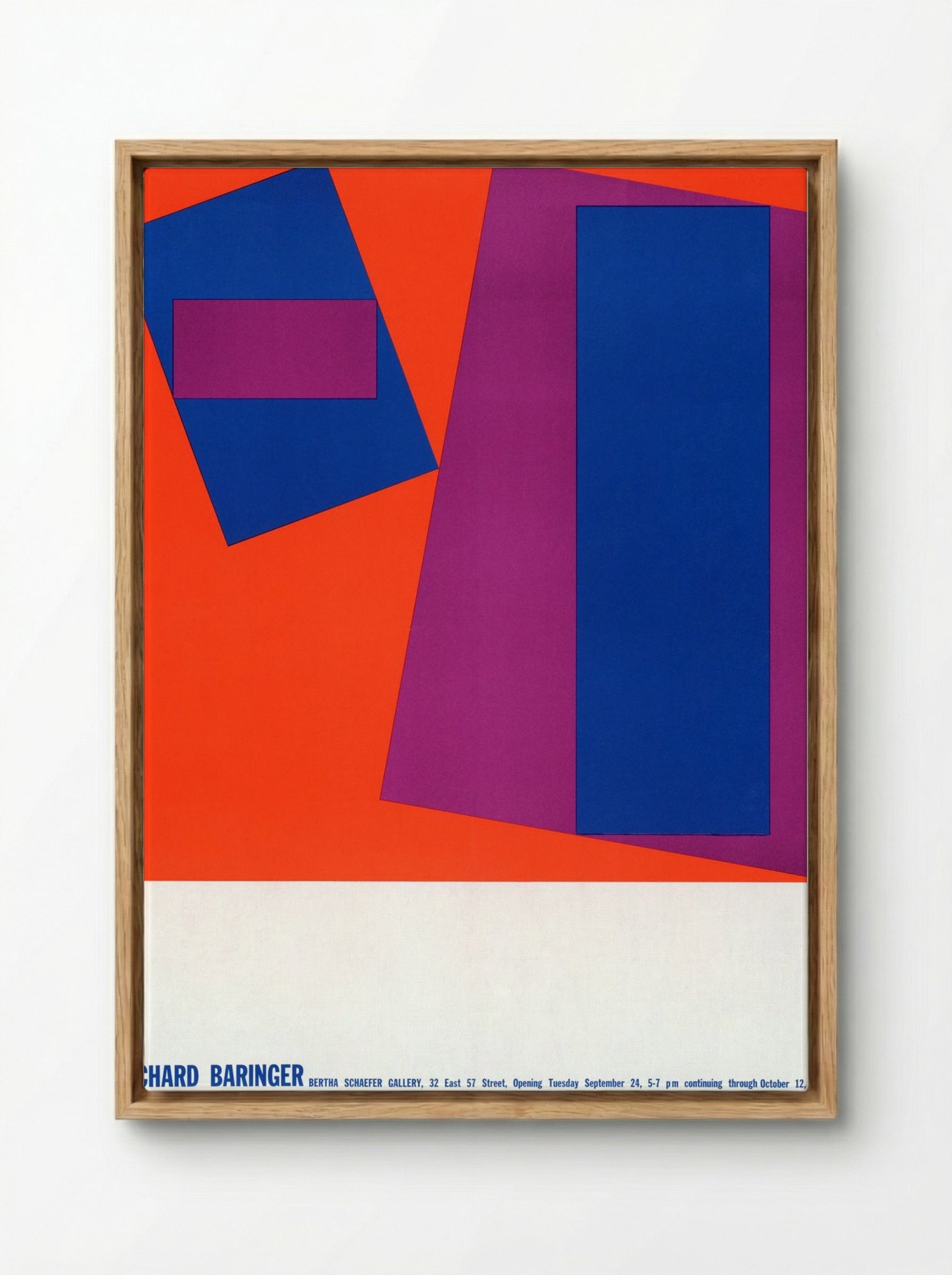 Untitled (Geometric Abstraction, 1963 Exhibition Poster) - Richard Baringer - Framed Canvas Wood