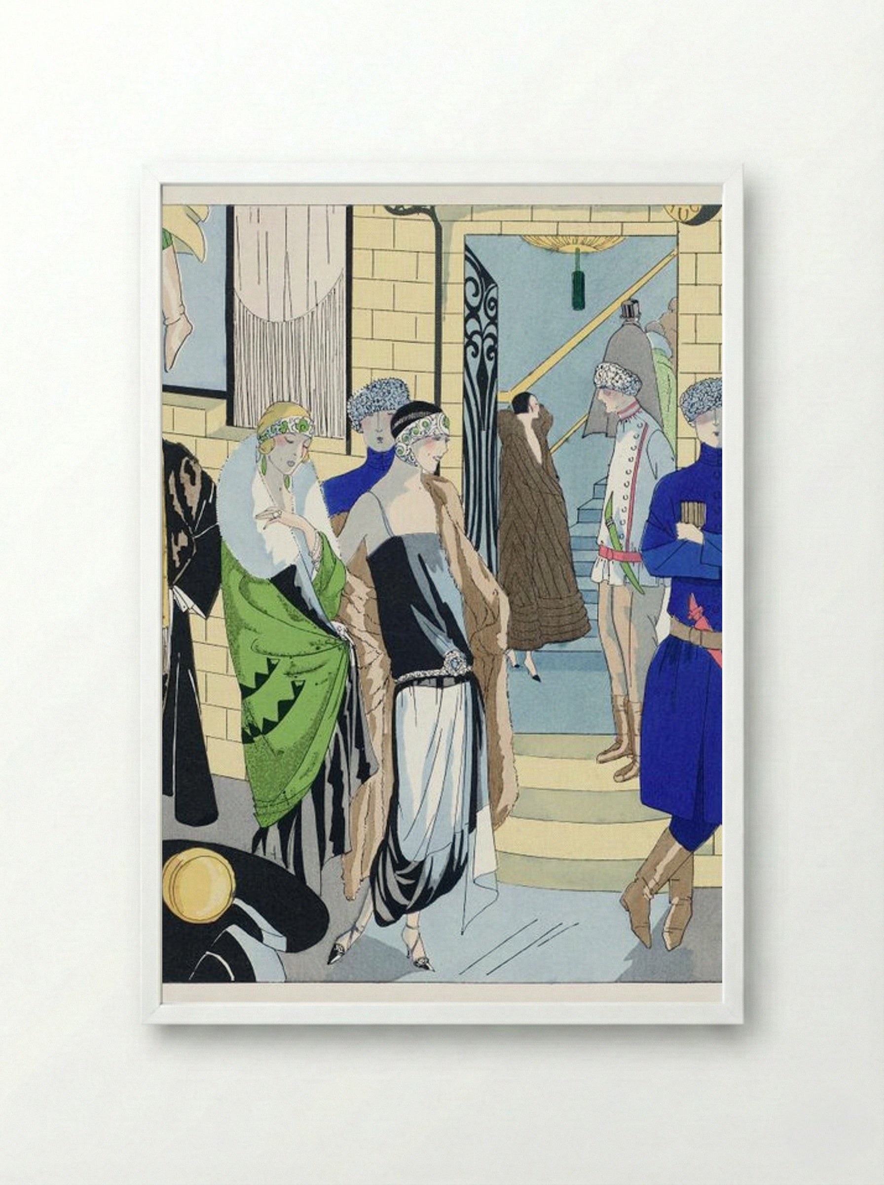 Philippe et Gaston Fashion Illustration - Paul Poiret - Framed Print White