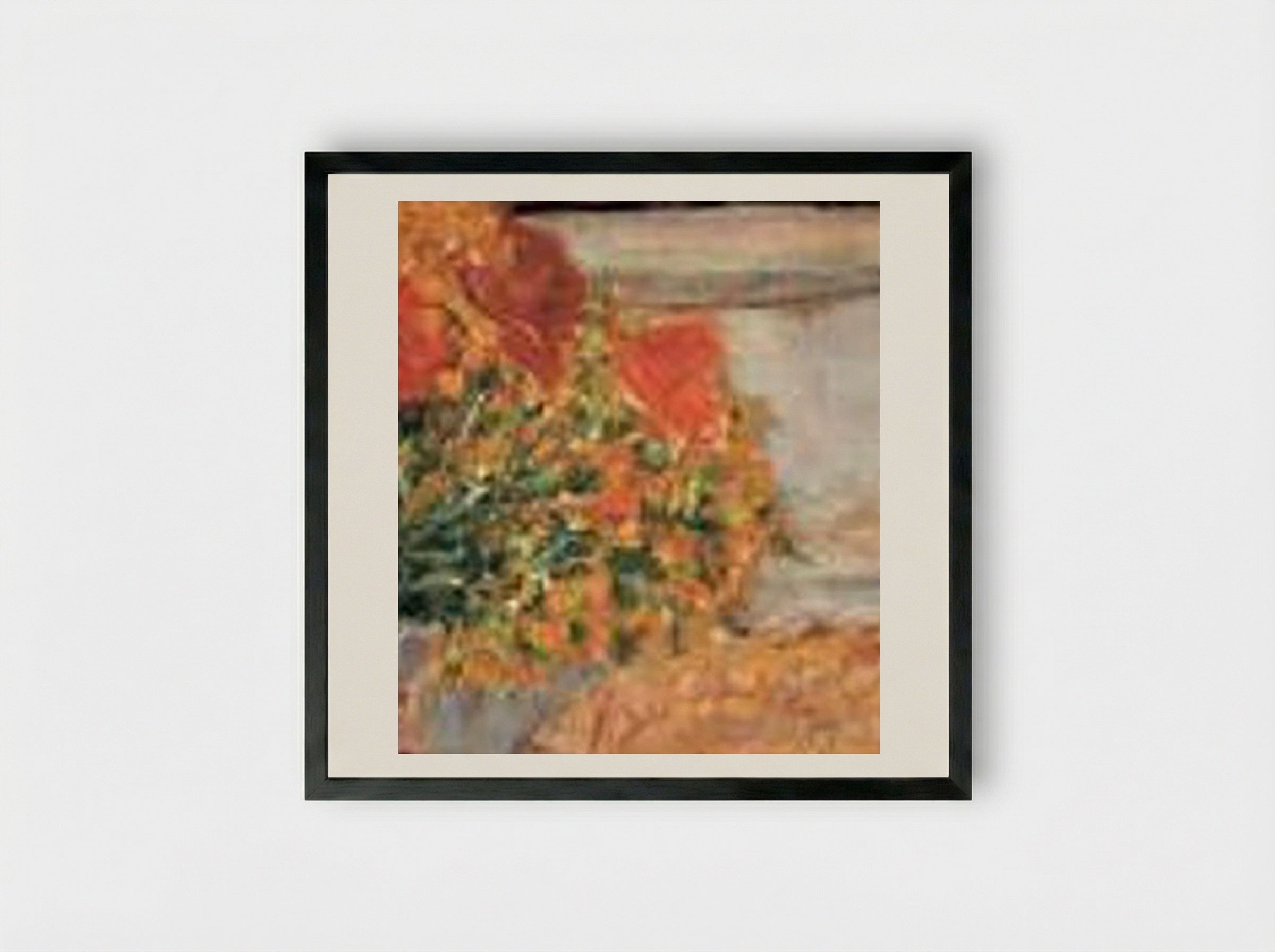 Toilet with a Bouquet of Red and Yellow Flowers - Pierre Bonnard - Framed Print Black