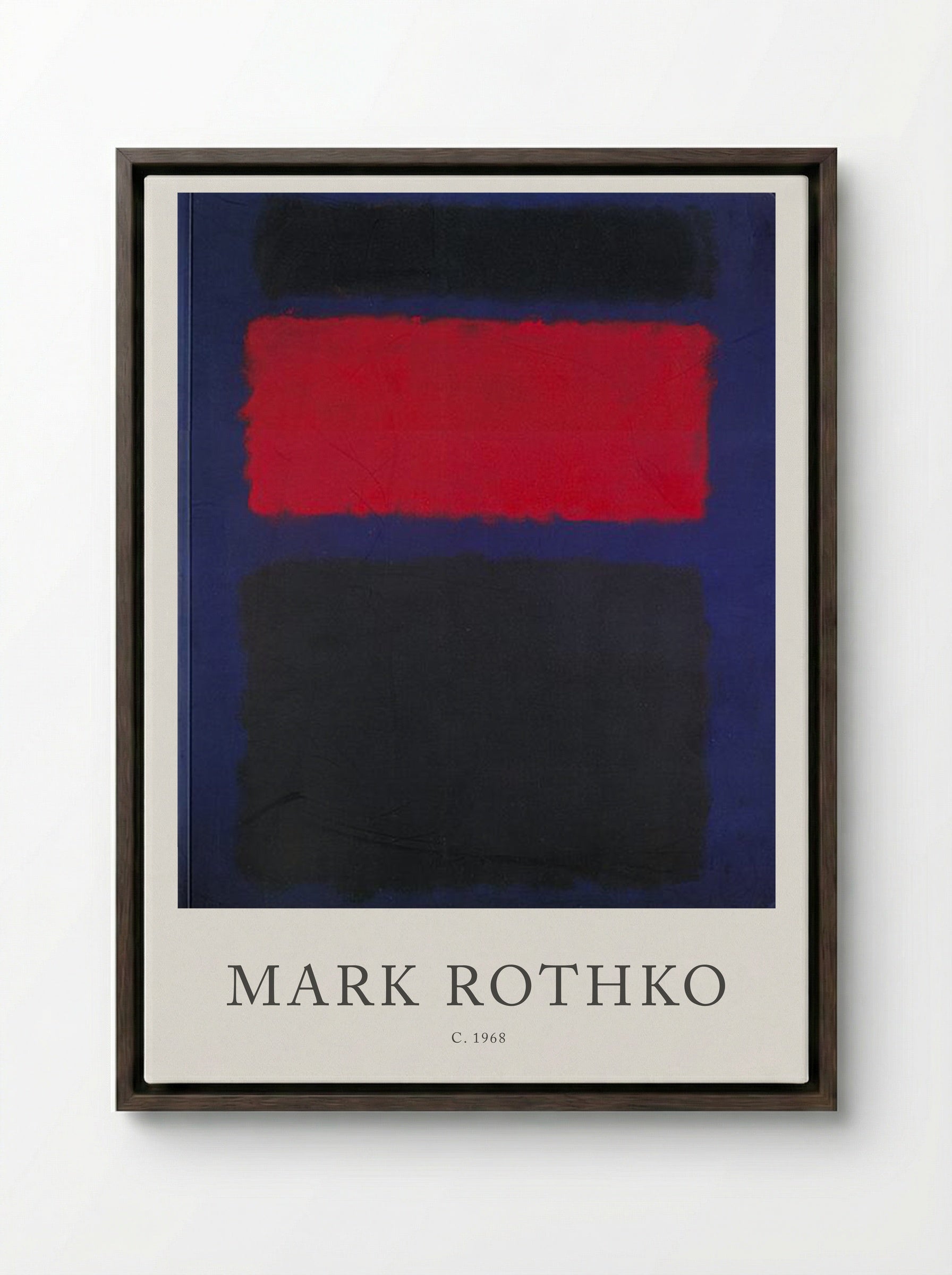 Untitled (Black, Red, and Blue) - Mark Rothko - Framed Canvas Dark Wood