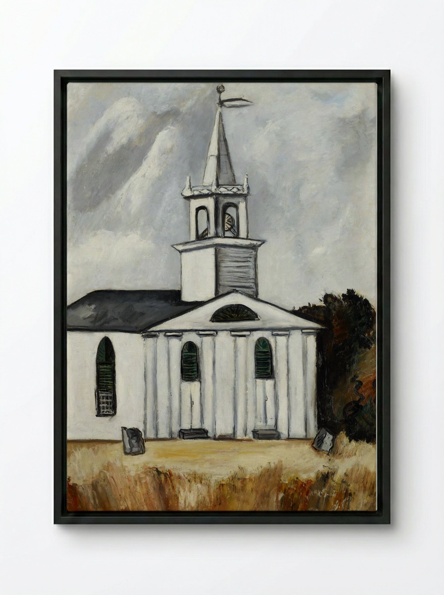 Church at Head Tide - Marsden Hartley - Framed Canvas Black