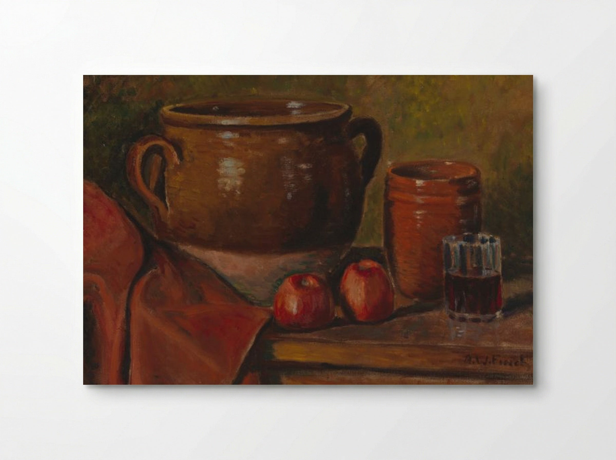 Still Life with Pottery and Apples - Alfred William Finch - Poster