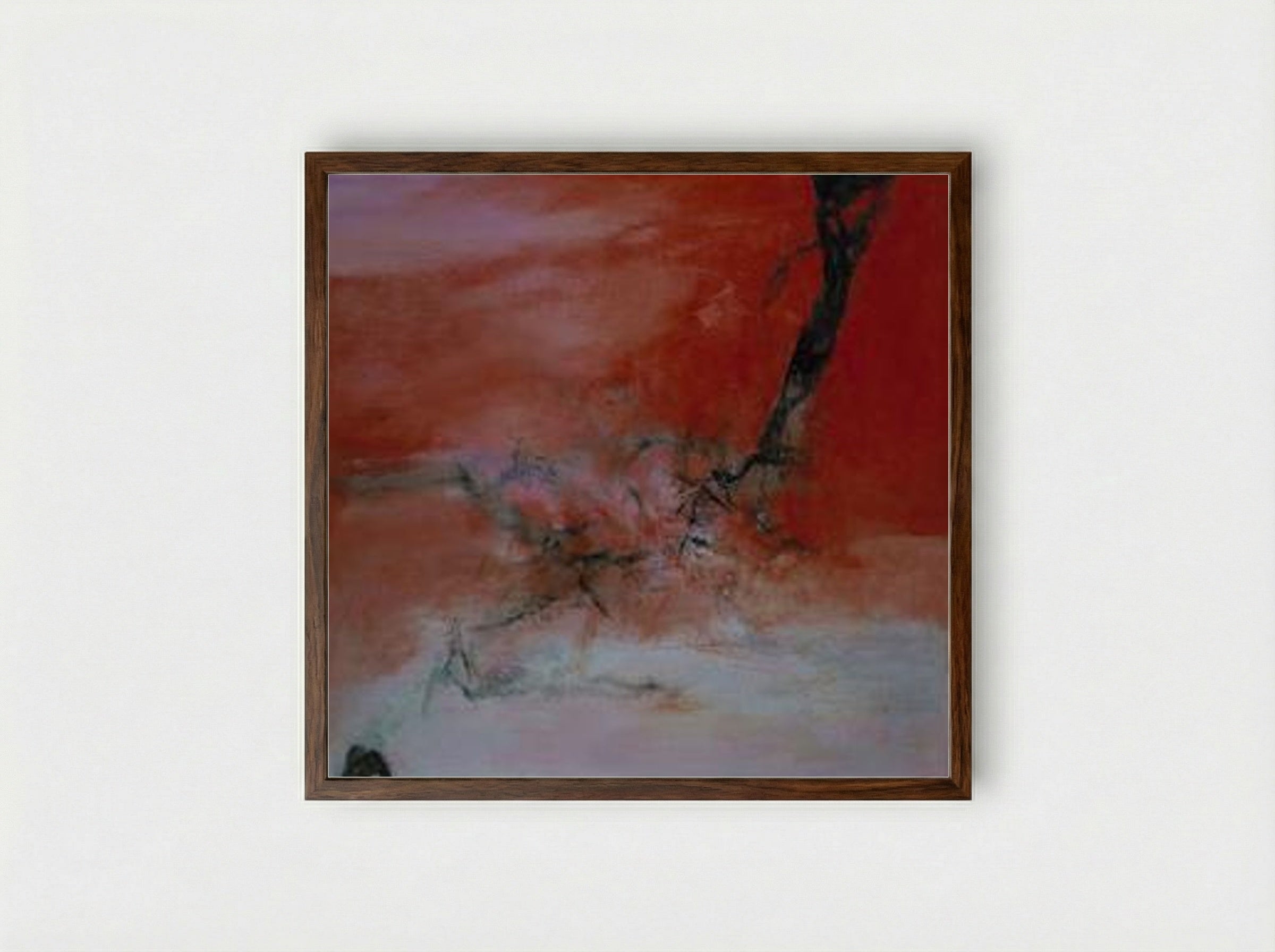 10 janvier 2001 (Zao Wou-Ki) - Zao Wou-Ki - Framed Print Dark Wood