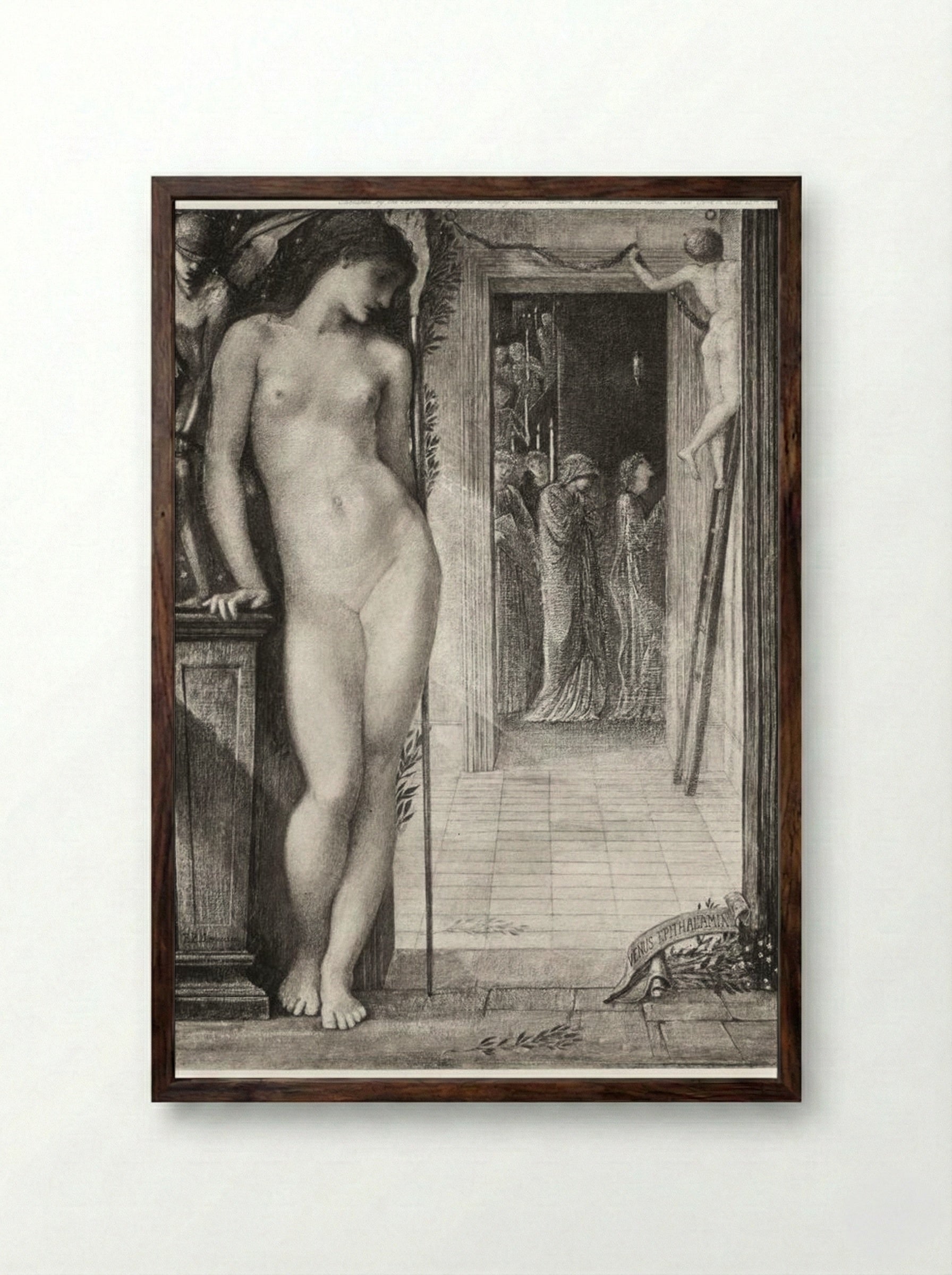 Venus Epithalamia - Edward Burne-Jones - Framed Print Dark Wood