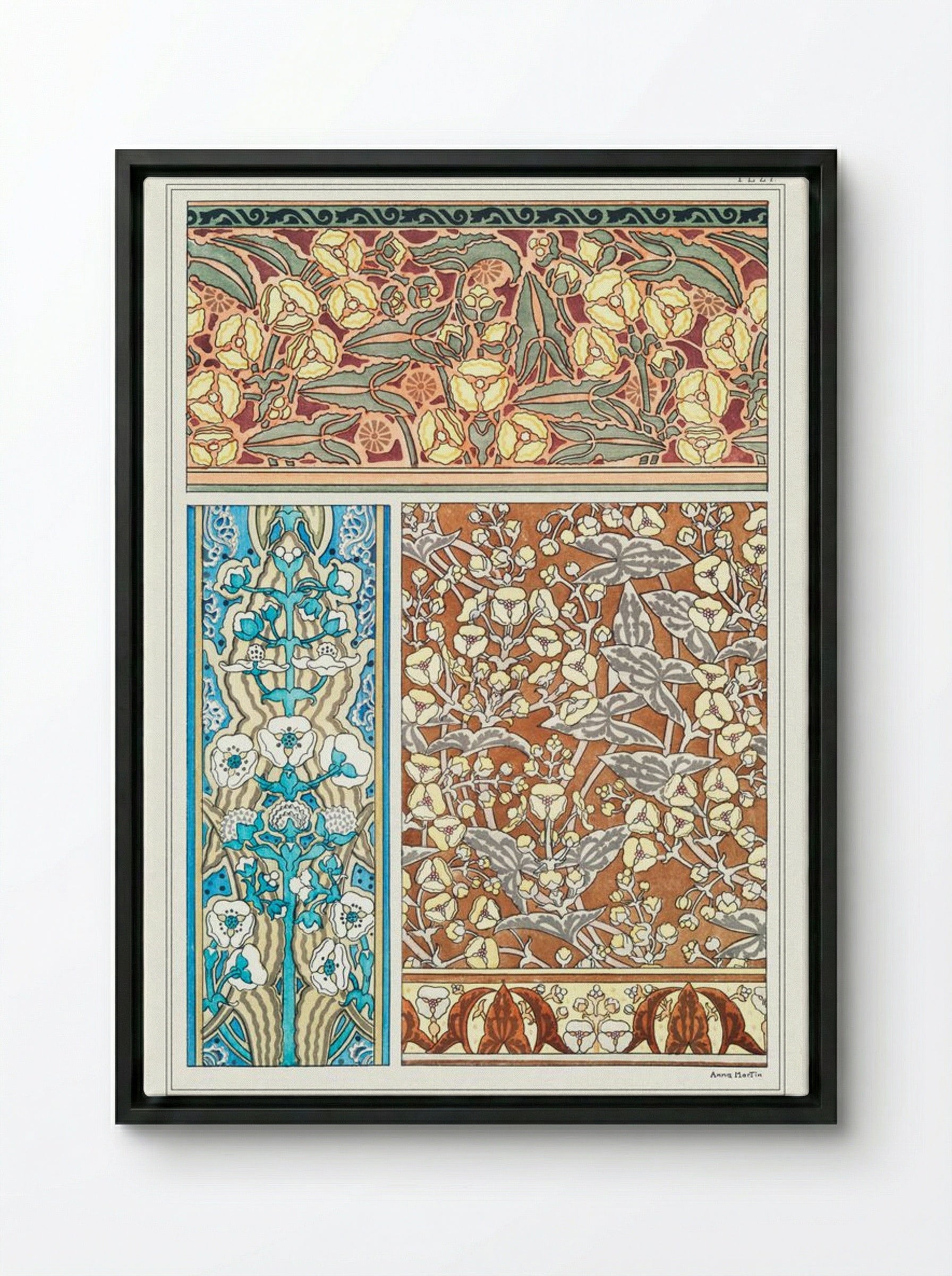 Sagittaire (Arrowhead) from La Plante et ses Applications ornementales - Maurice Pillard Verneuil - Framed Canvas Black