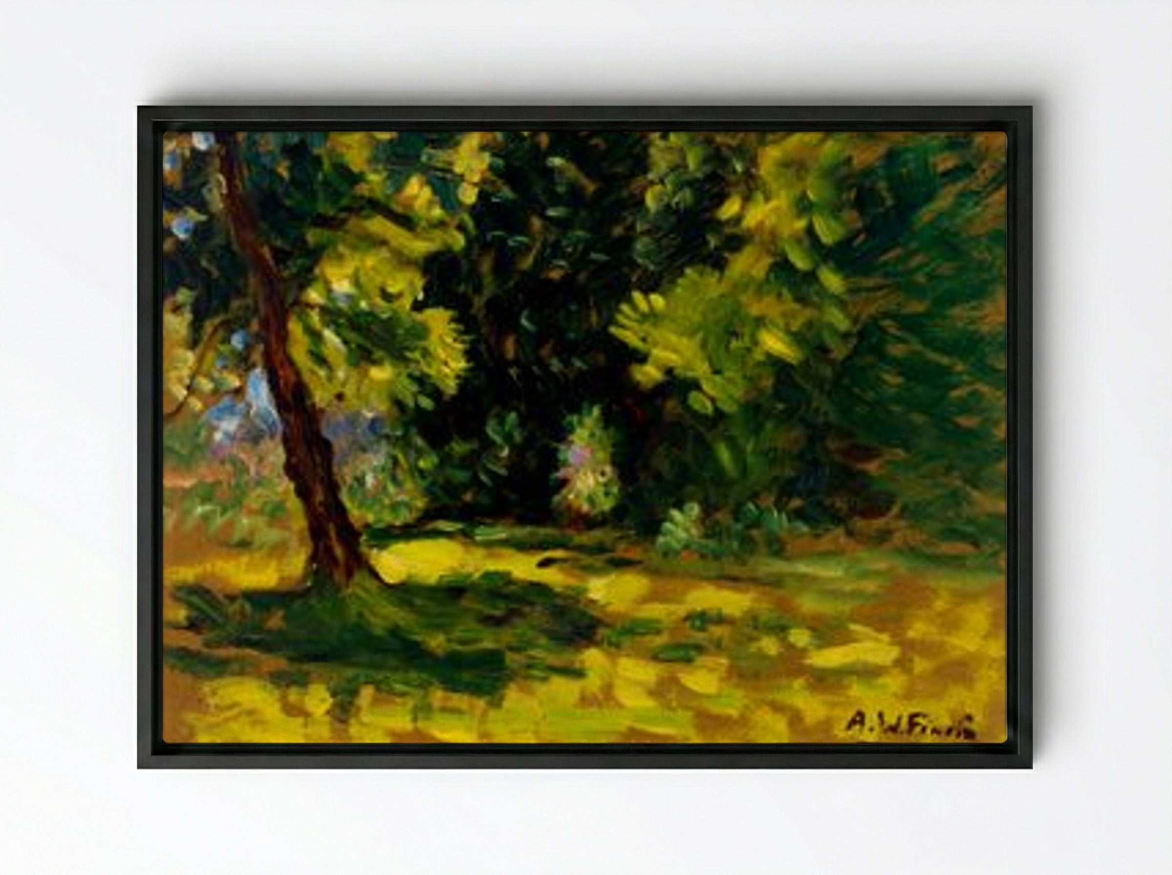 Bushes - Alfred William Finch - Framed Canvas Black