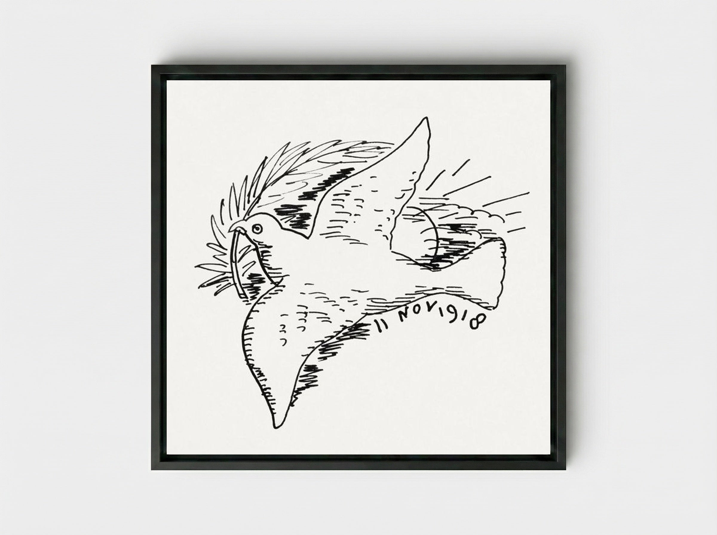 Peace Dove - Leo Gestel - Framed Canvas Black