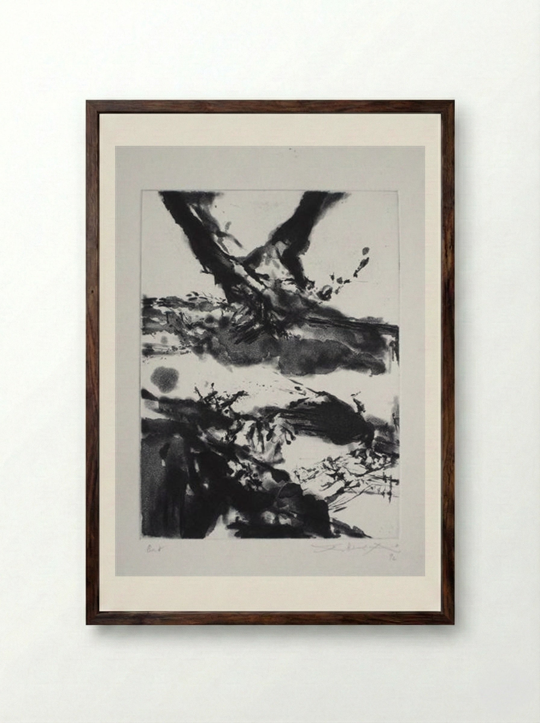 Flashes - Zao Wou-Ki - Framed Print Dark Wood