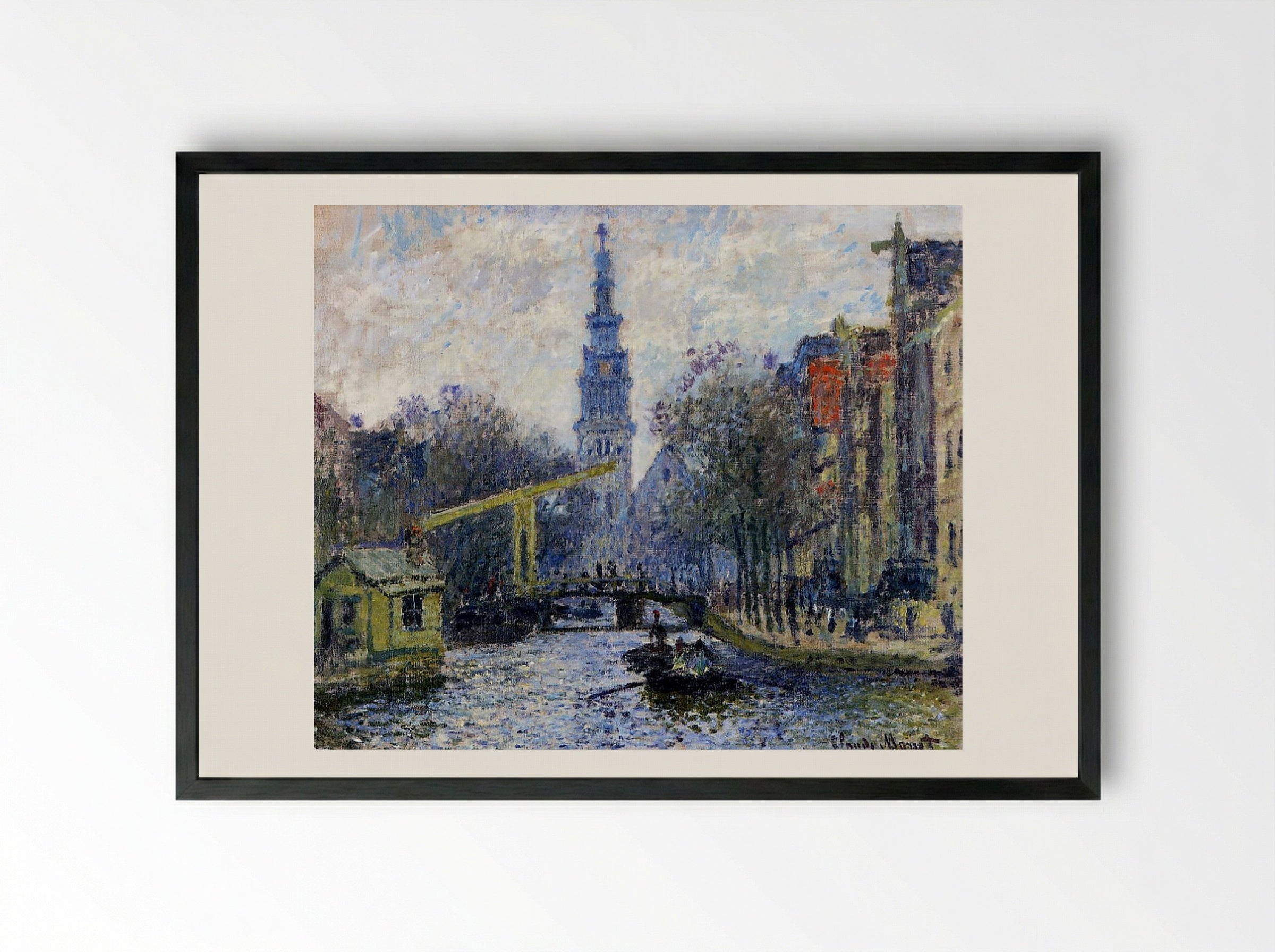 The Zuiderkerk, Amsterdam - Claude Monet - Framed Print Black