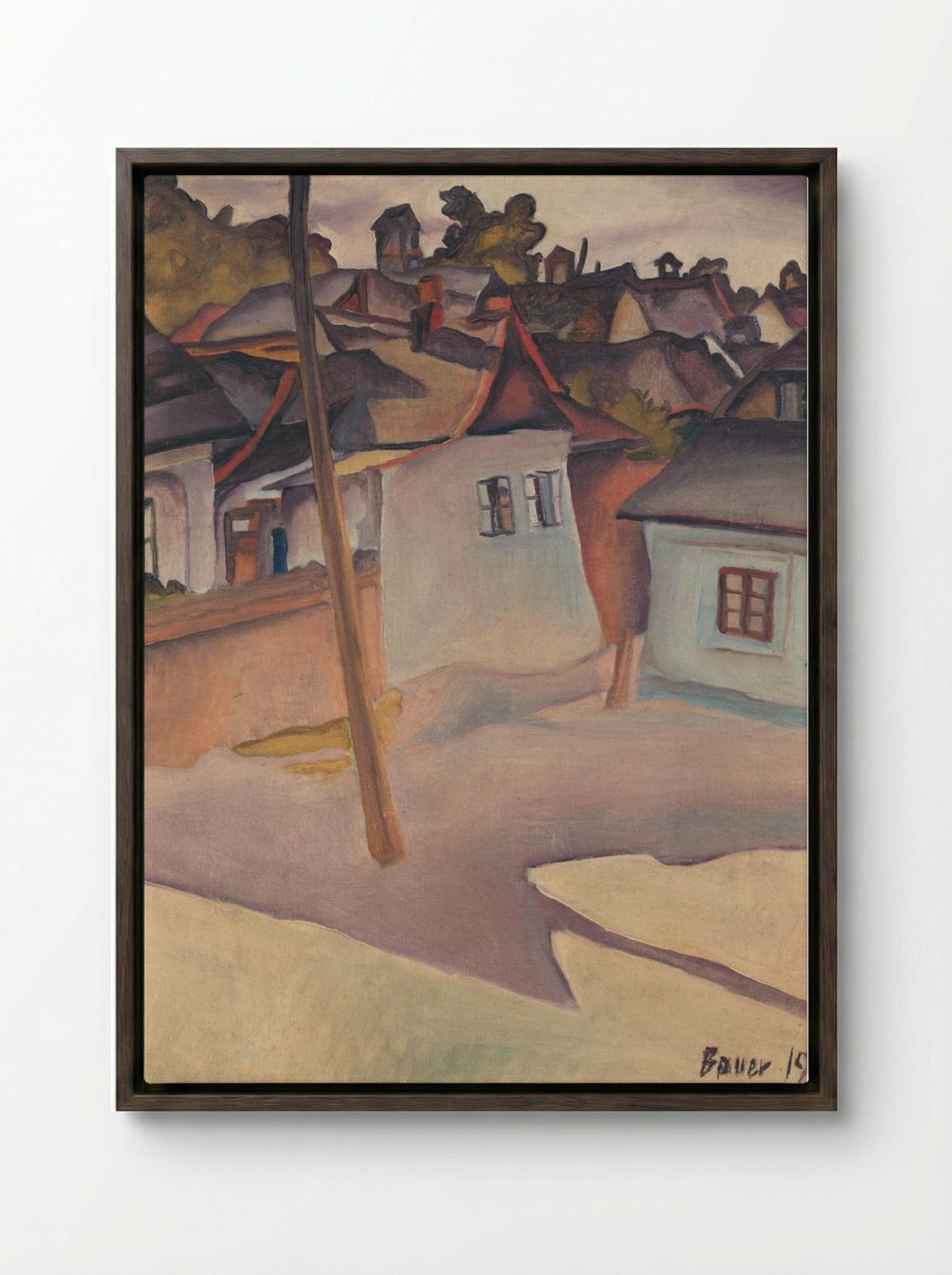 Gypsy Camp - Konstantin Bauer - Framed Canvas Dark Wood