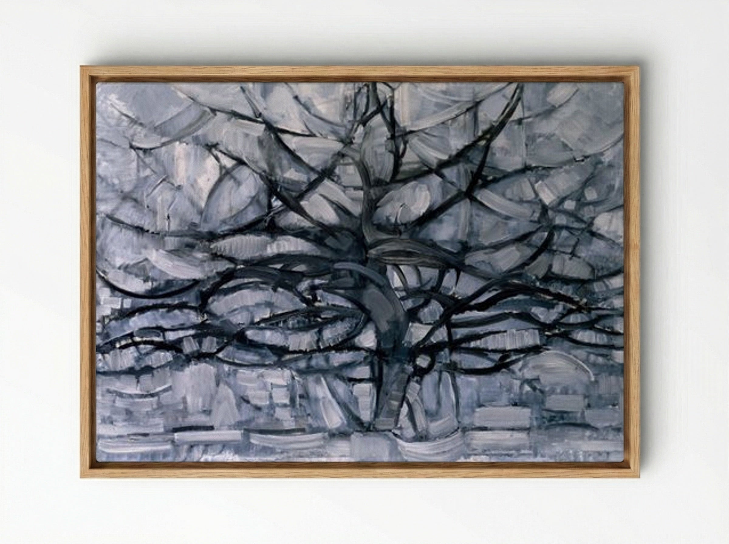 The Gray Tree - Piet Mondrian - Framed Canvas Wood
