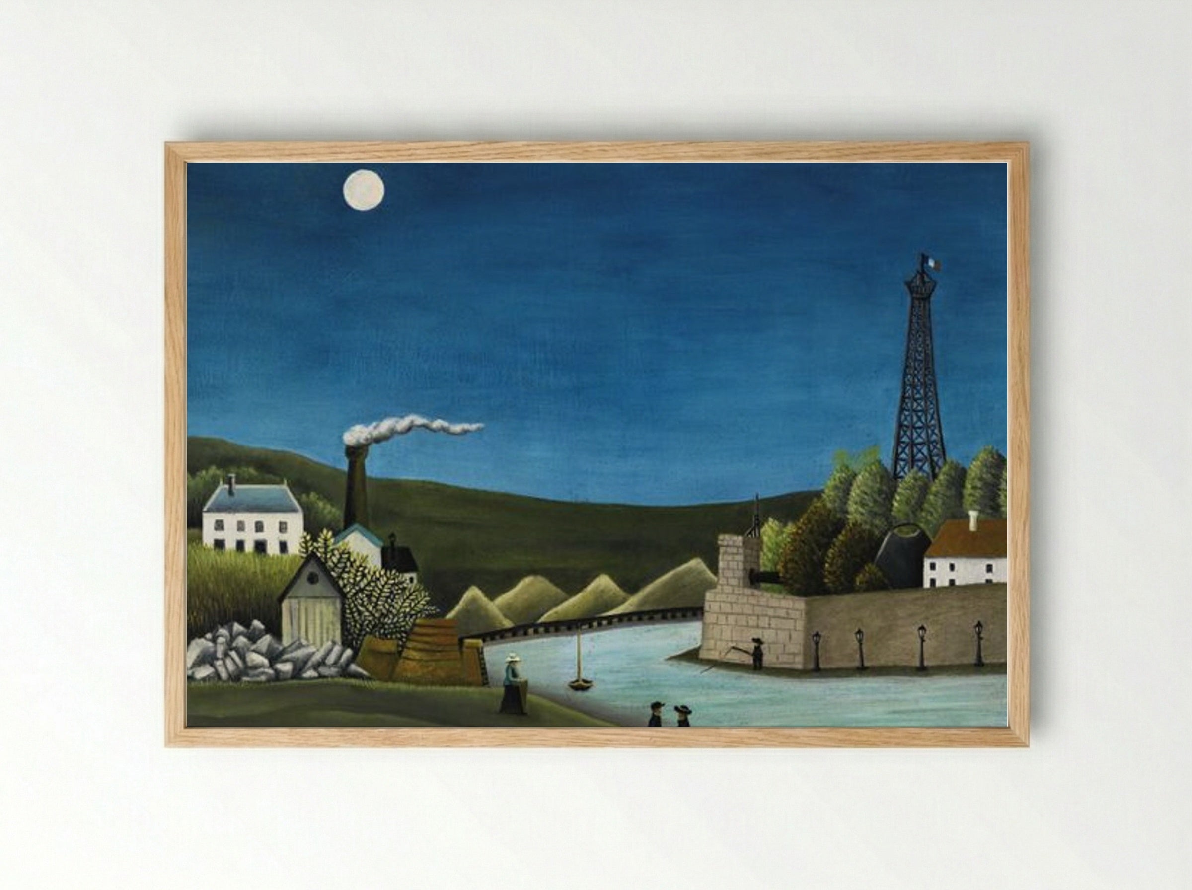 La Seine à Suresnes - Henri Rousseau - Framed Print Wood