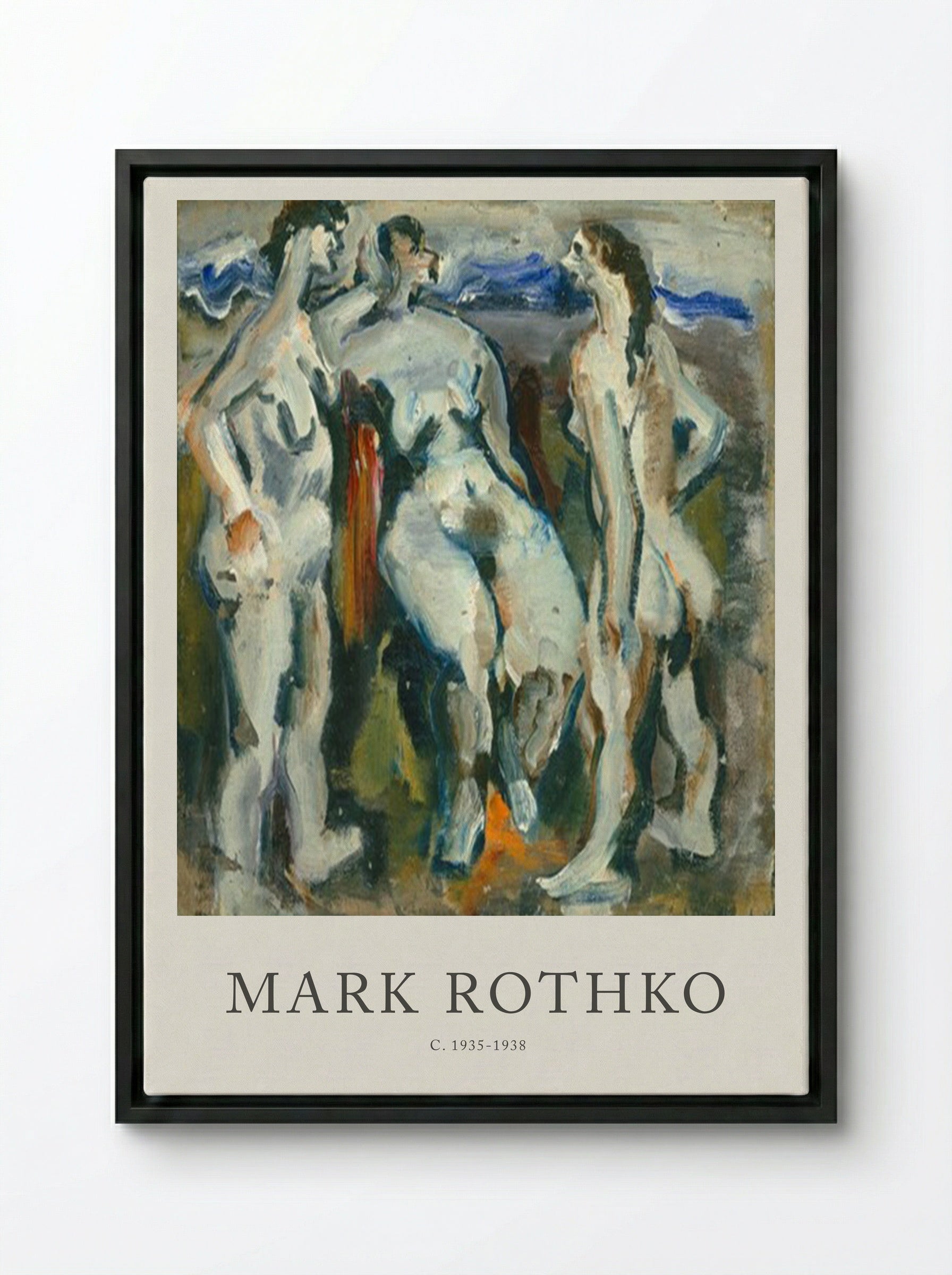 Untitled (Three Nudes) - Mark Rothko - Framed Canvas Black