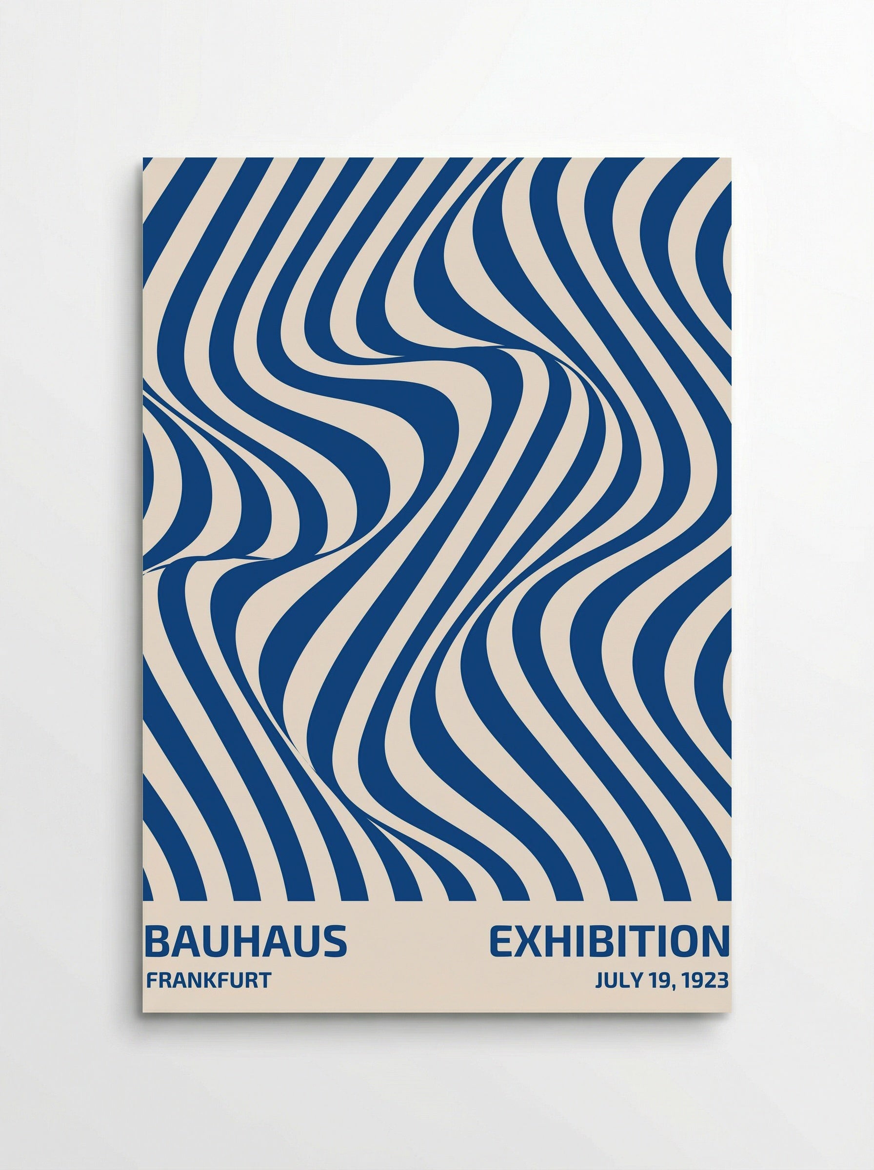 Bauhaus Optical Waves – Blue Edition (1923) - Poster