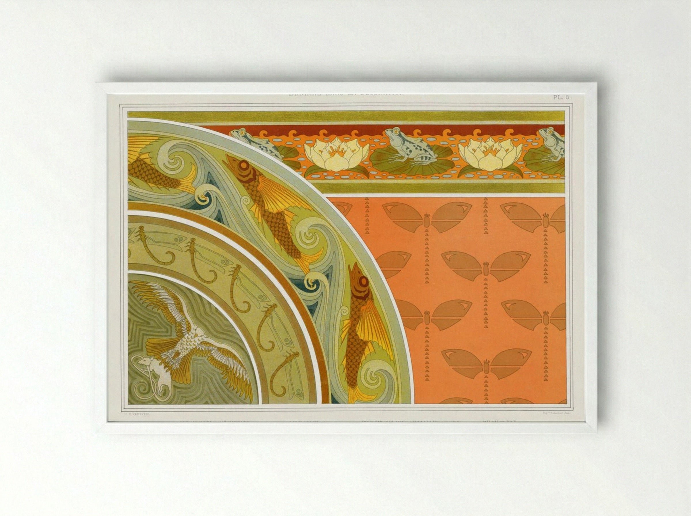 L'Animal dans la Décoration, Plate 5 - Maurice Pillard Verneuil - Framed Print White