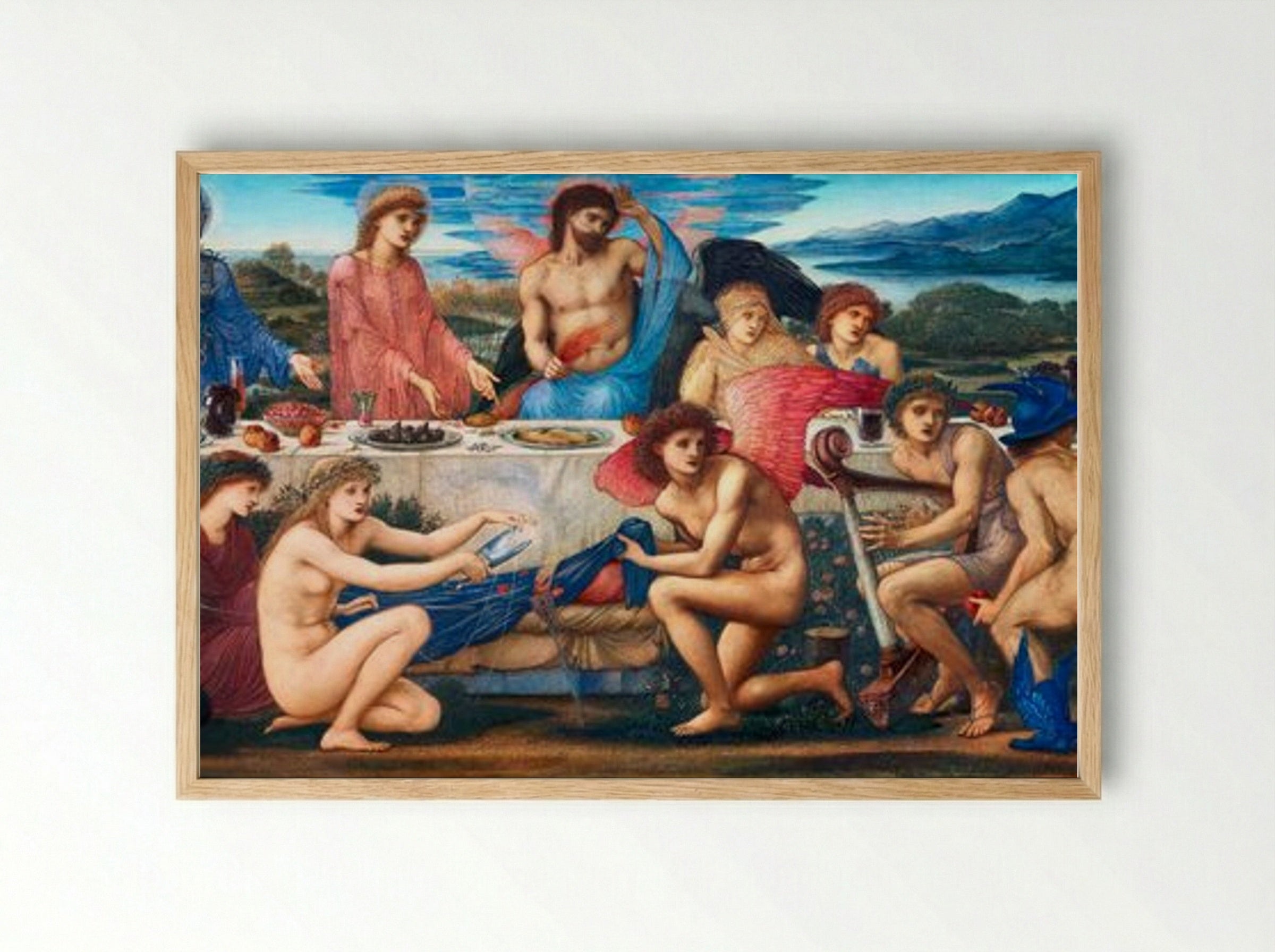 The Feast of Peleus - Edward Burne-Jones - Framed Print Wood