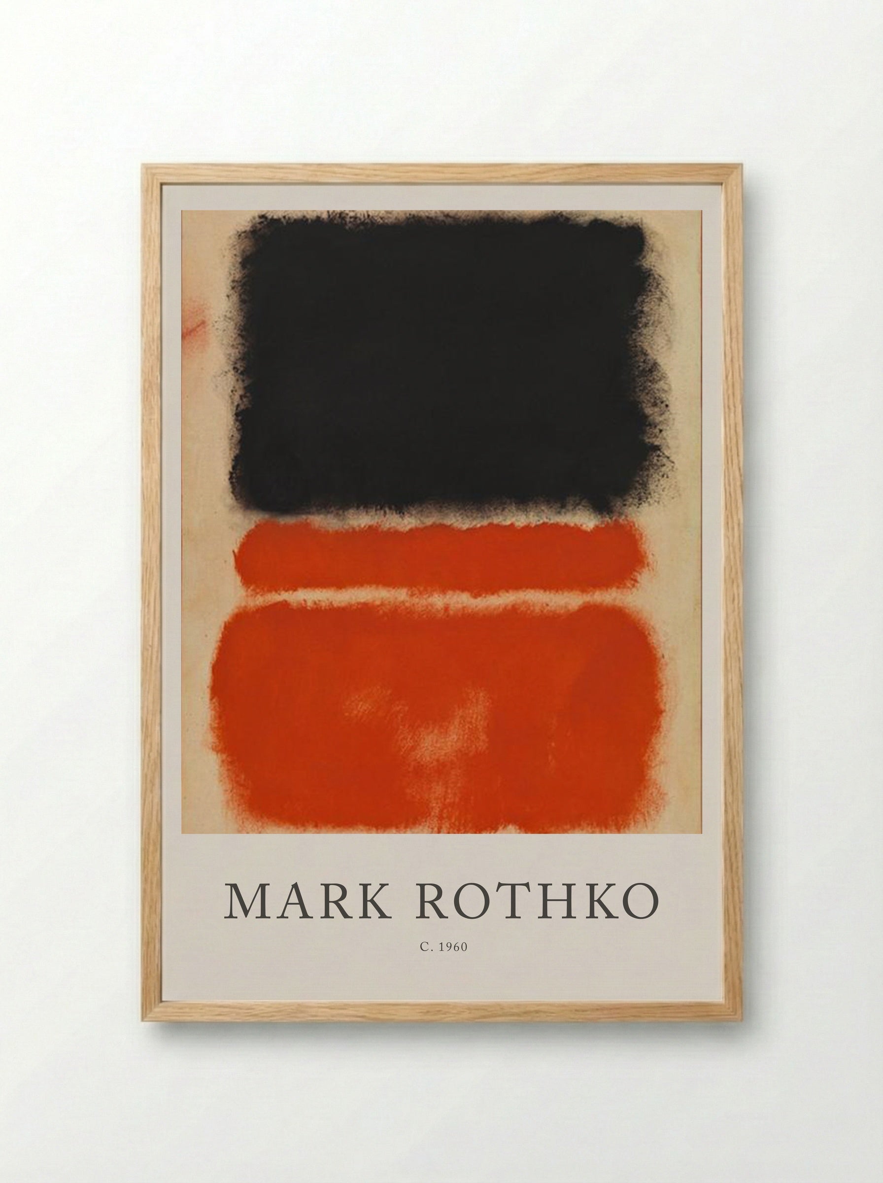 Untitled (Black and Red Bands) - Mark Rothko - Framed Print Wood