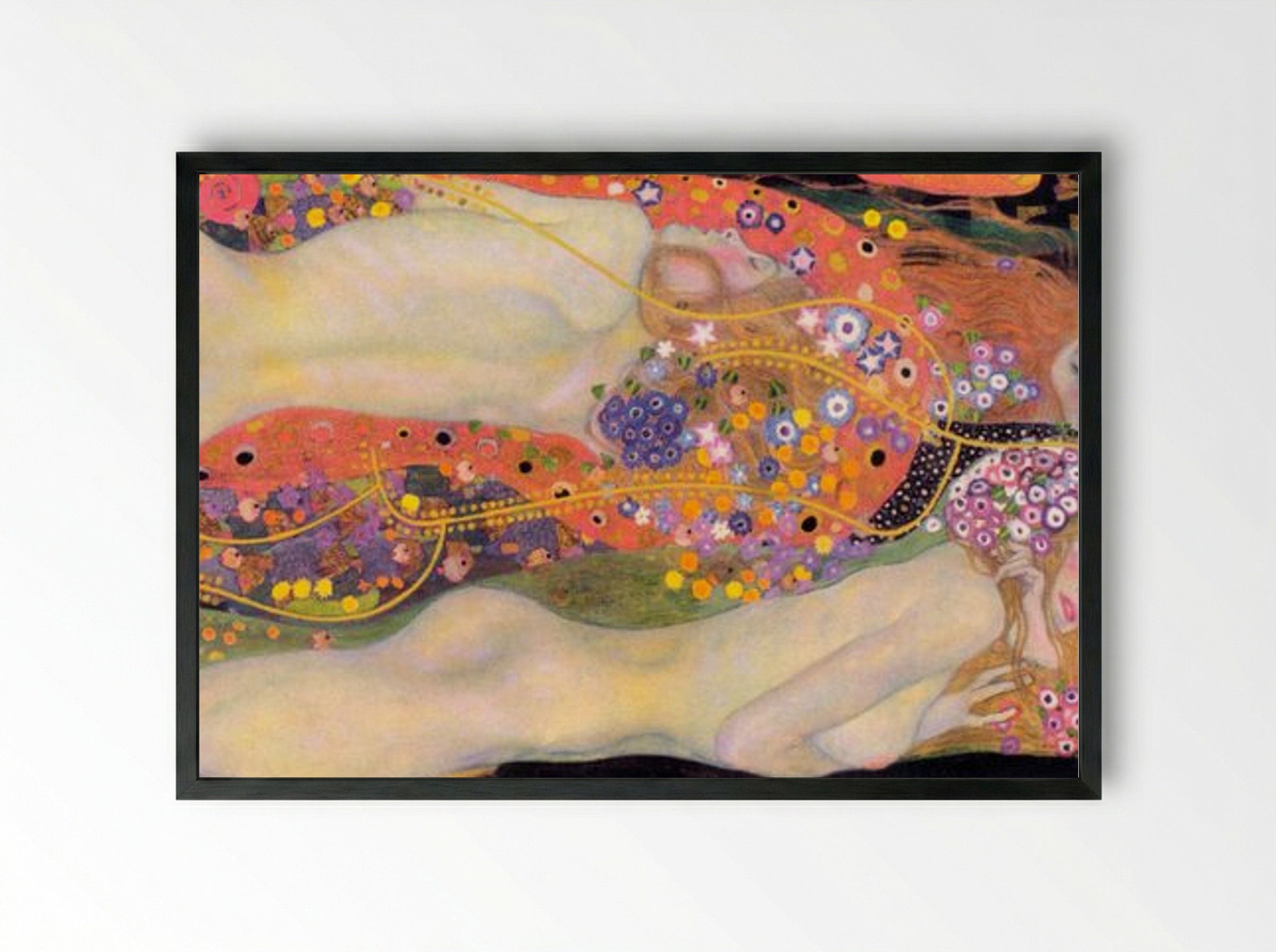 Water Serpents II - Gustav Klimt - Framed Print Black