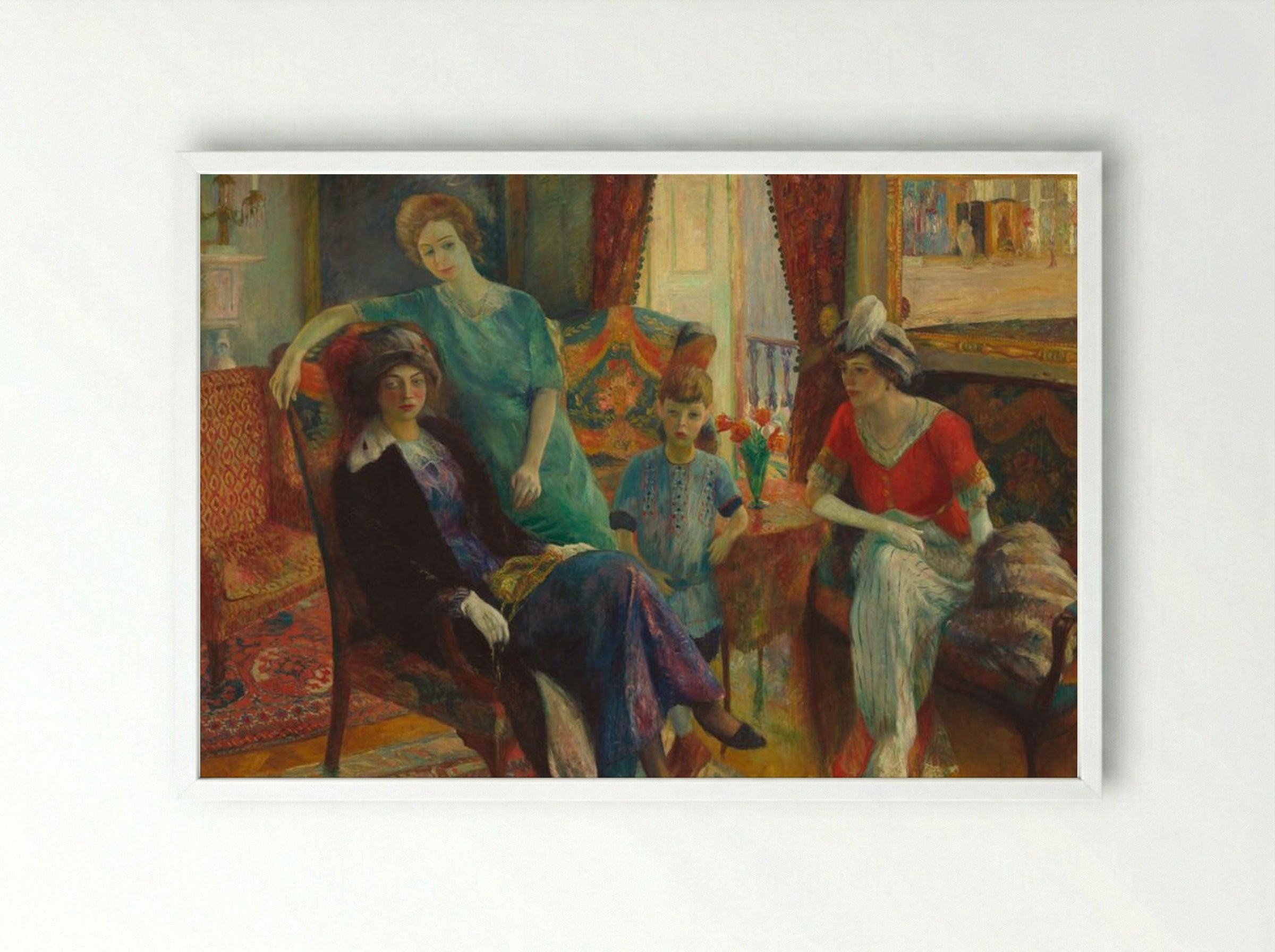 Family Group - William Glackens - Framed Print White