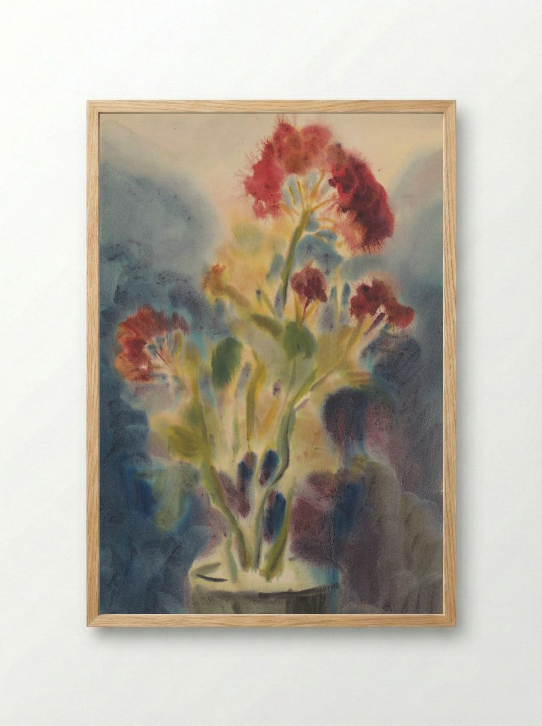 Red Flowers in Vase - Zolo Palugyay - Framed Print Wood