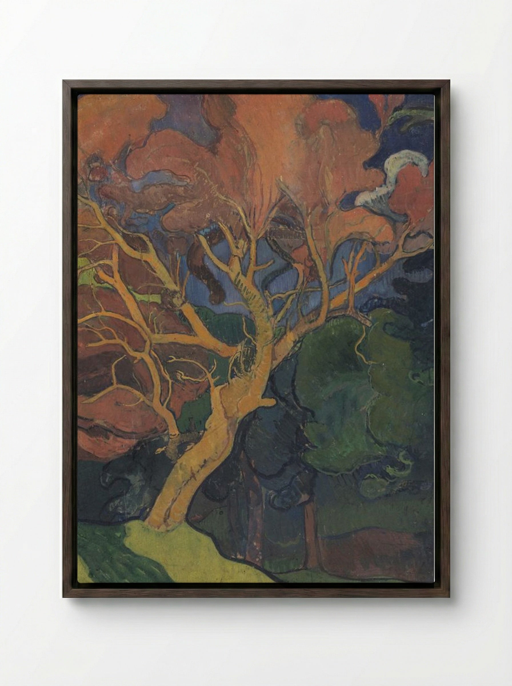 Forest Interior with Crooked Wood - Mogens Ballin - Framed Canvas Dark Wood