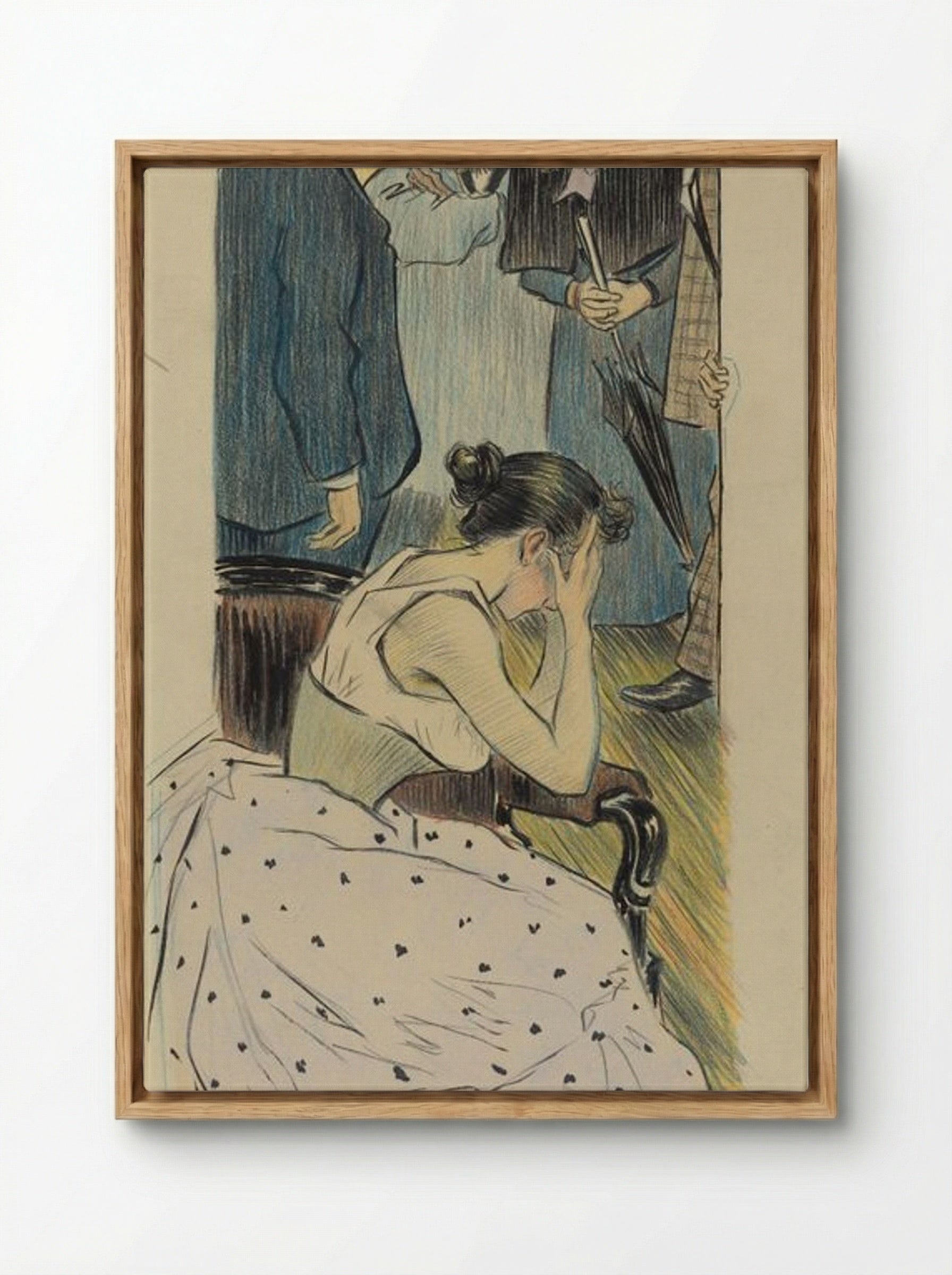 Sa famille (chanson) - Théophile Alexandre Steinlen - Framed Canvas Wood