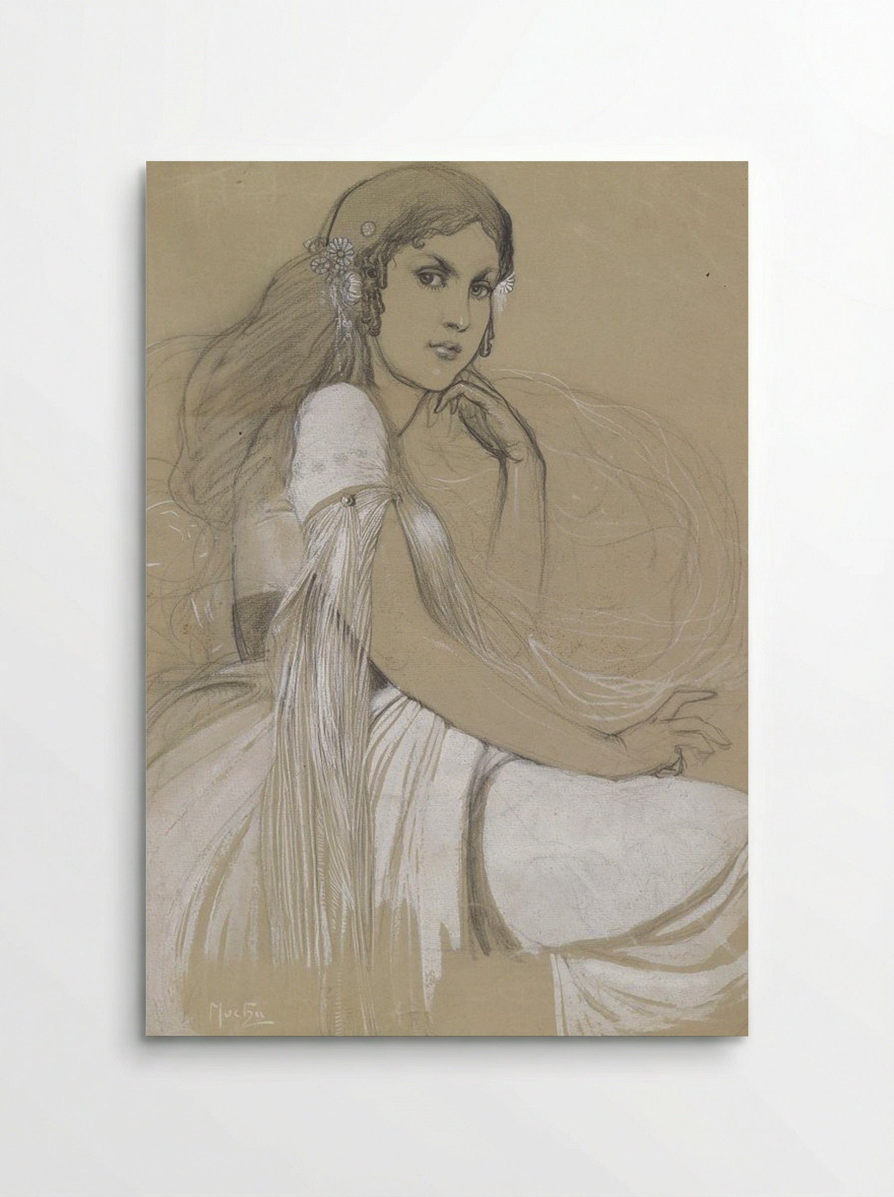 Study of Jaroslava Mucha, the Artist's Daughter - Alphonse Mucha - Poster