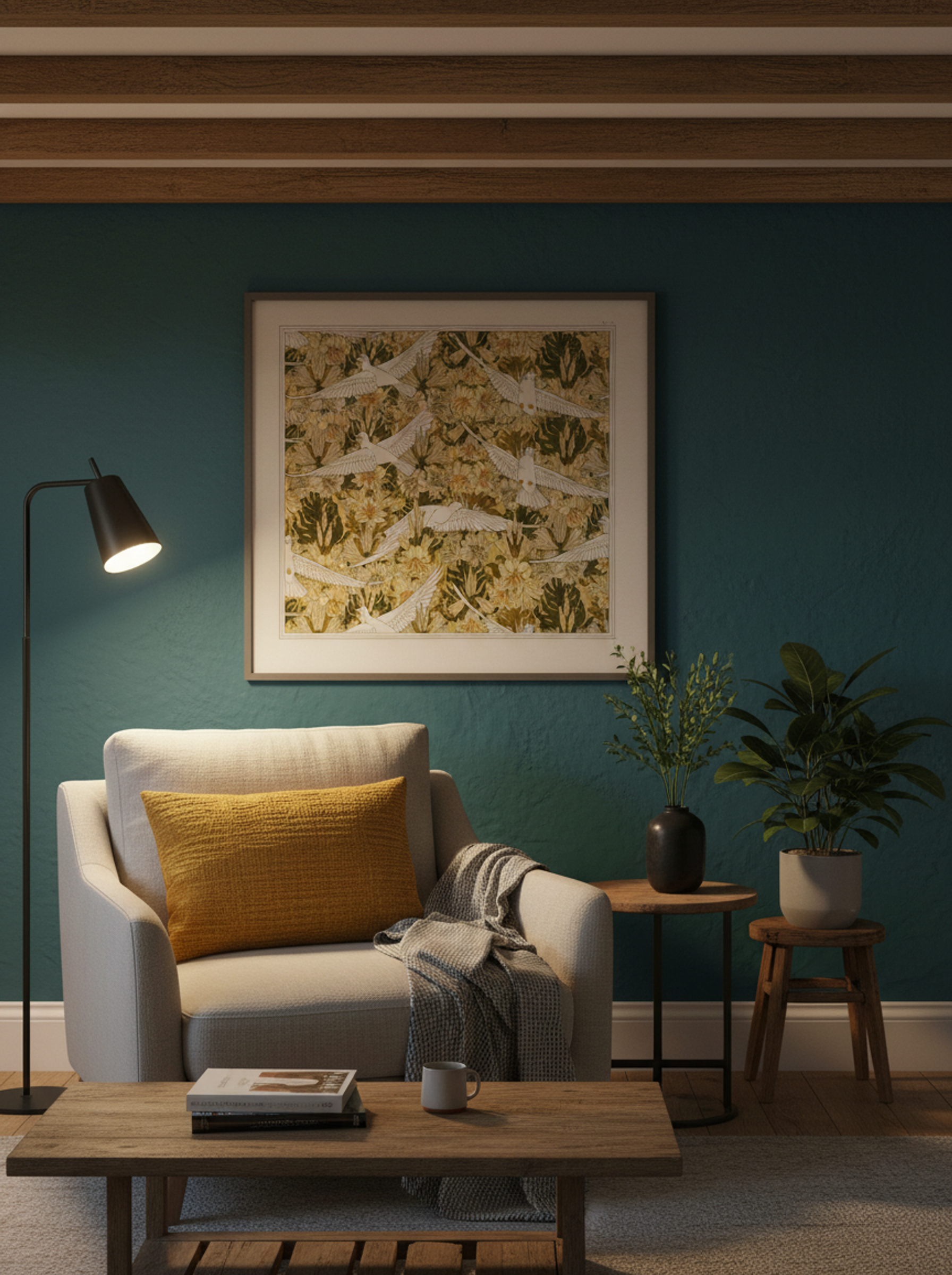 Colombes et Lis, Étoffe Imprimée (Doves and Lilies, Printed Fabric) - Maurice Pillard Verneuil - Lifestyle