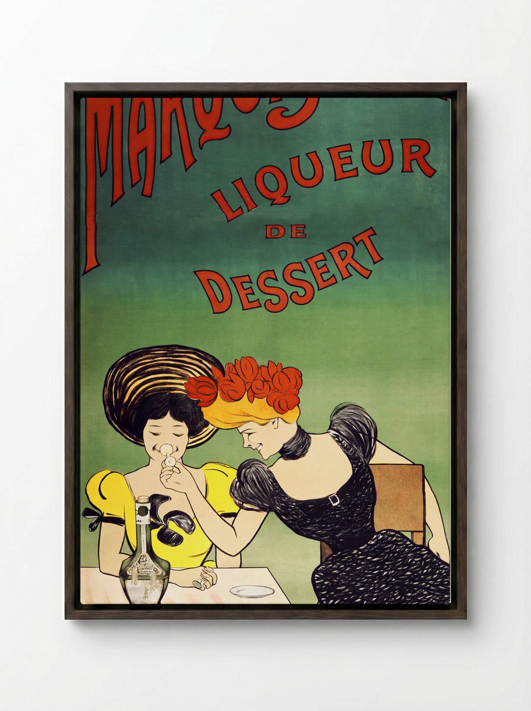 La Marquisette Liqueur de Dessert - Leonetto Cappiello - Framed Canvas Dark Wood