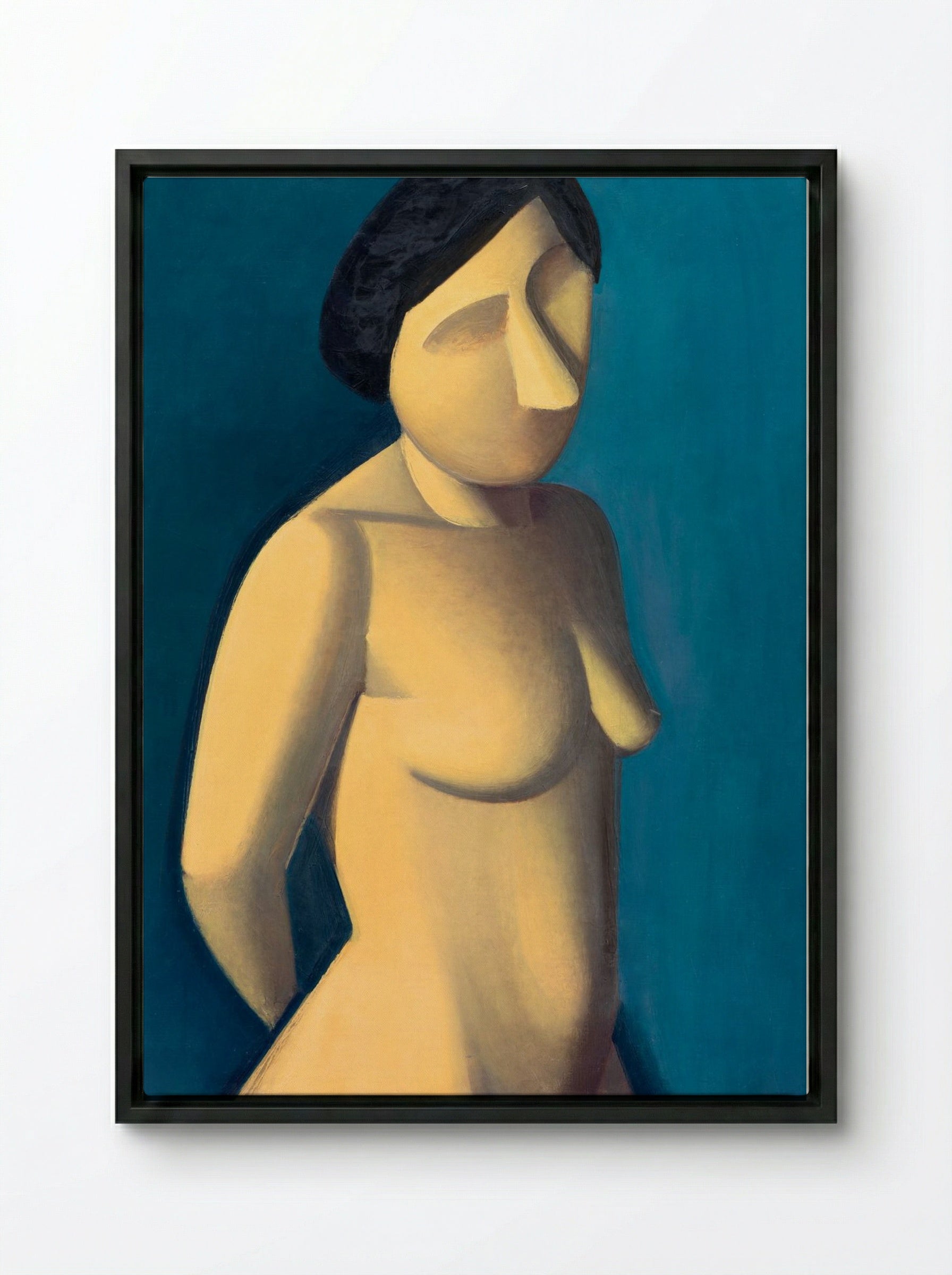 Female Model - Vilhelm Lundstrøm - Framed Canvas Black