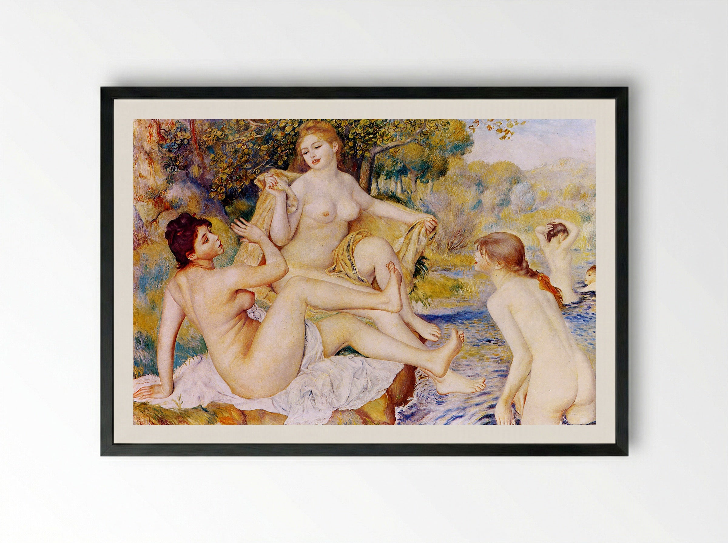 The Large Bathers - Pierre-Auguste Renoir - Framed Print Black