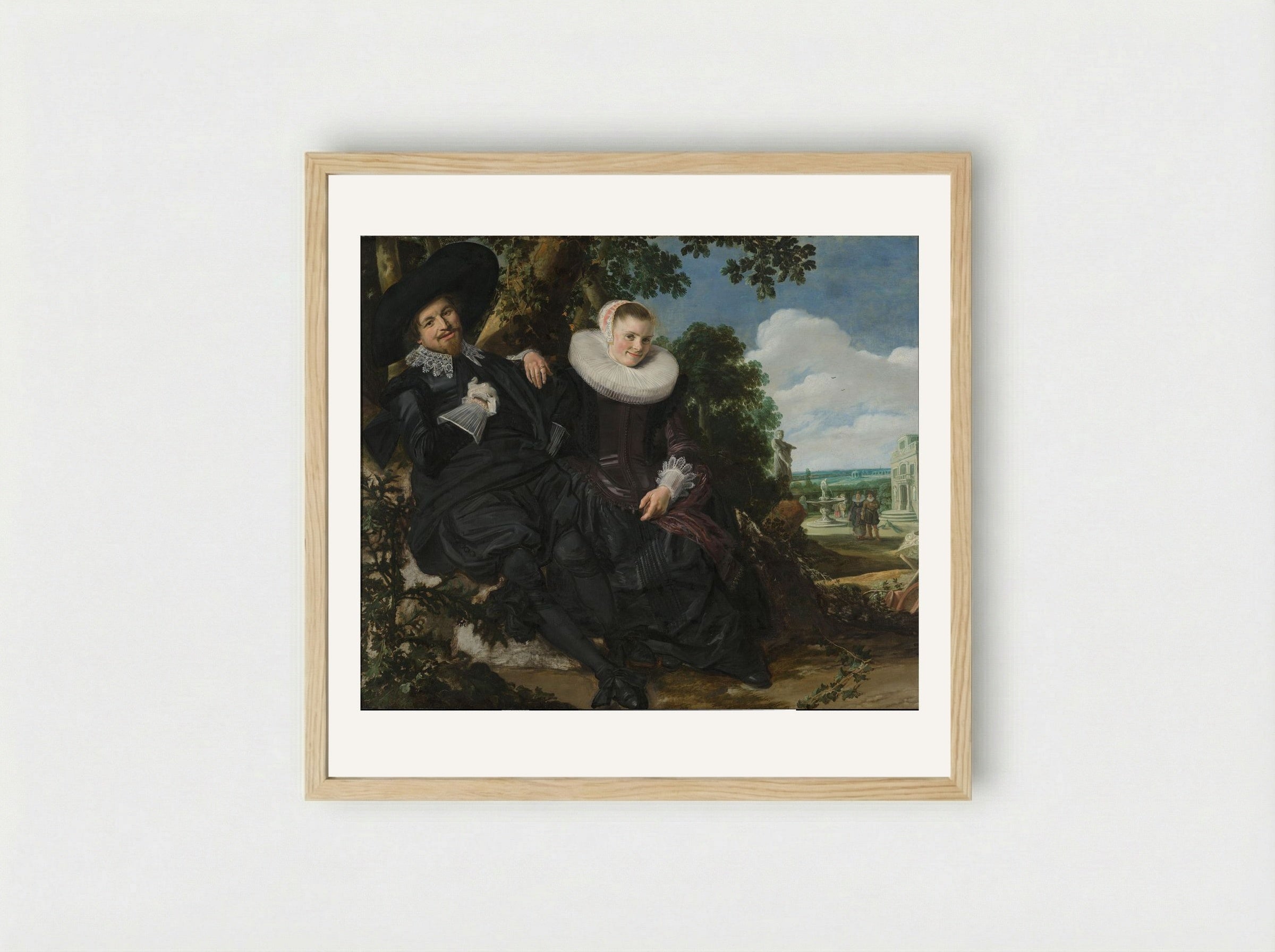 Portrait of a Married Couple, Likely Isaac Abrahamsz Massa and Beatrix van der Laen - Frans Hals - Framed Print Wood