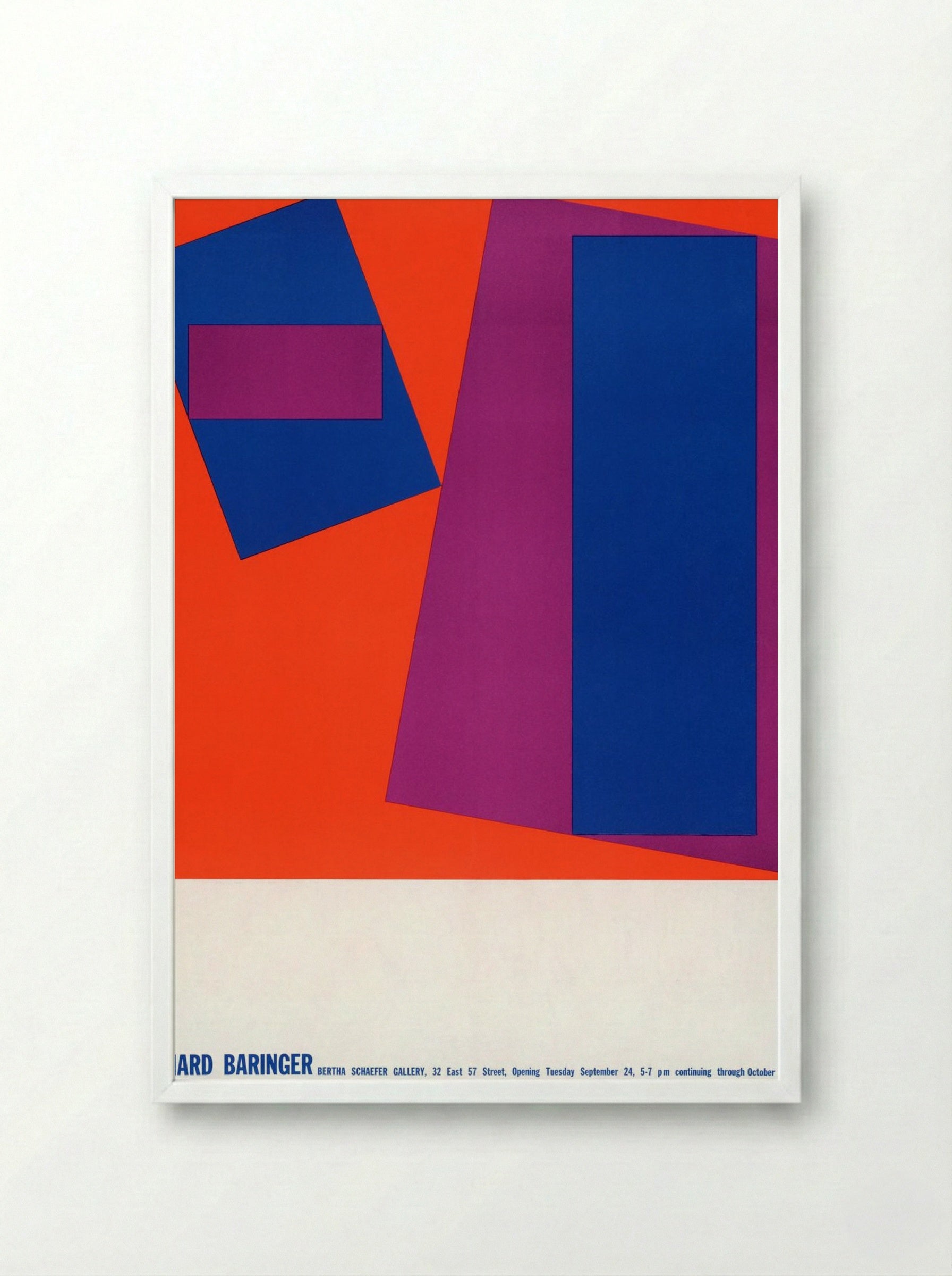 Untitled (Geometric Abstraction, 1963 Exhibition Poster) - Richard Baringer - Framed Print White