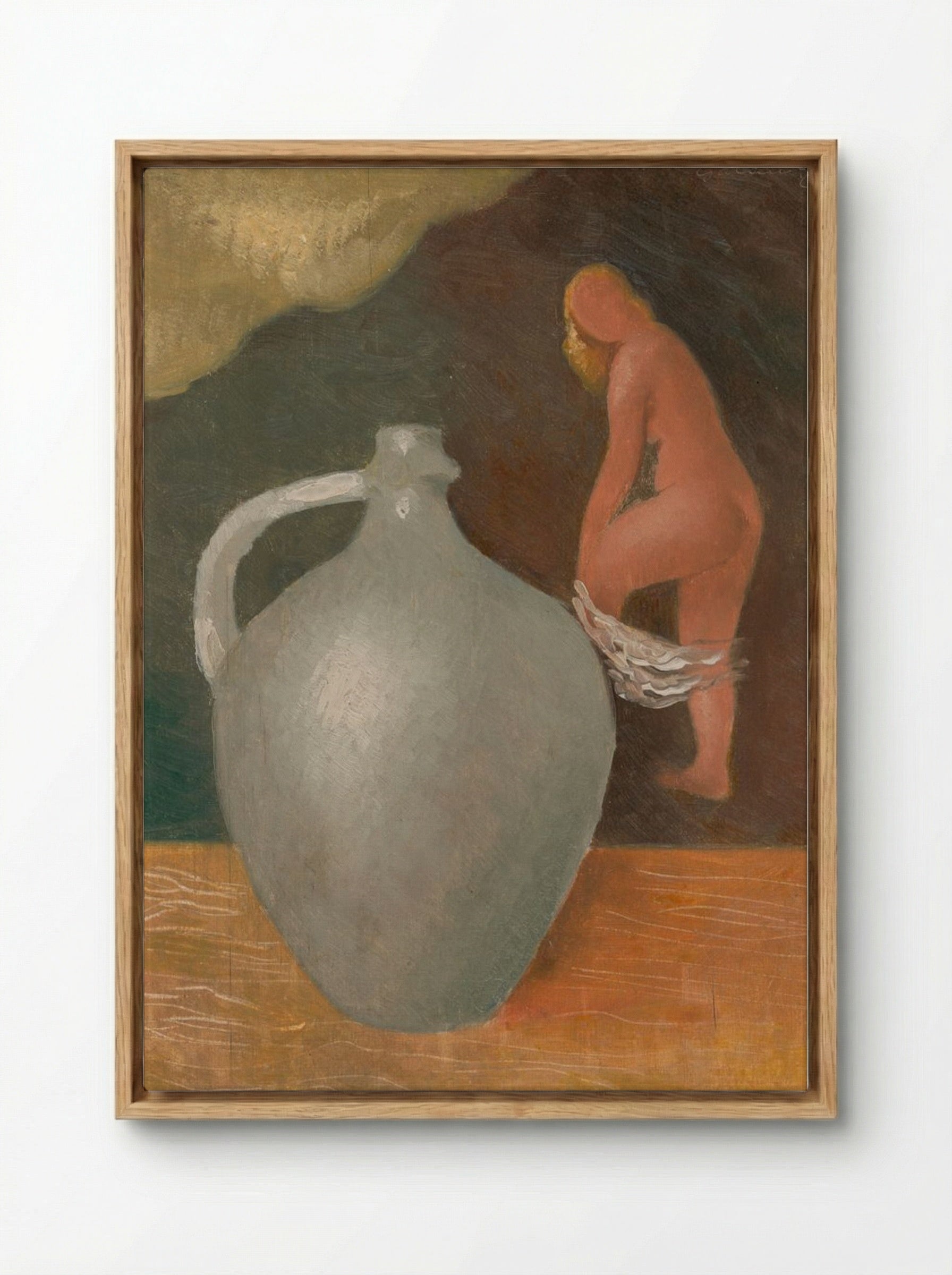 Woman with Jar - Mikuláš Galanda - Framed Canvas Wood